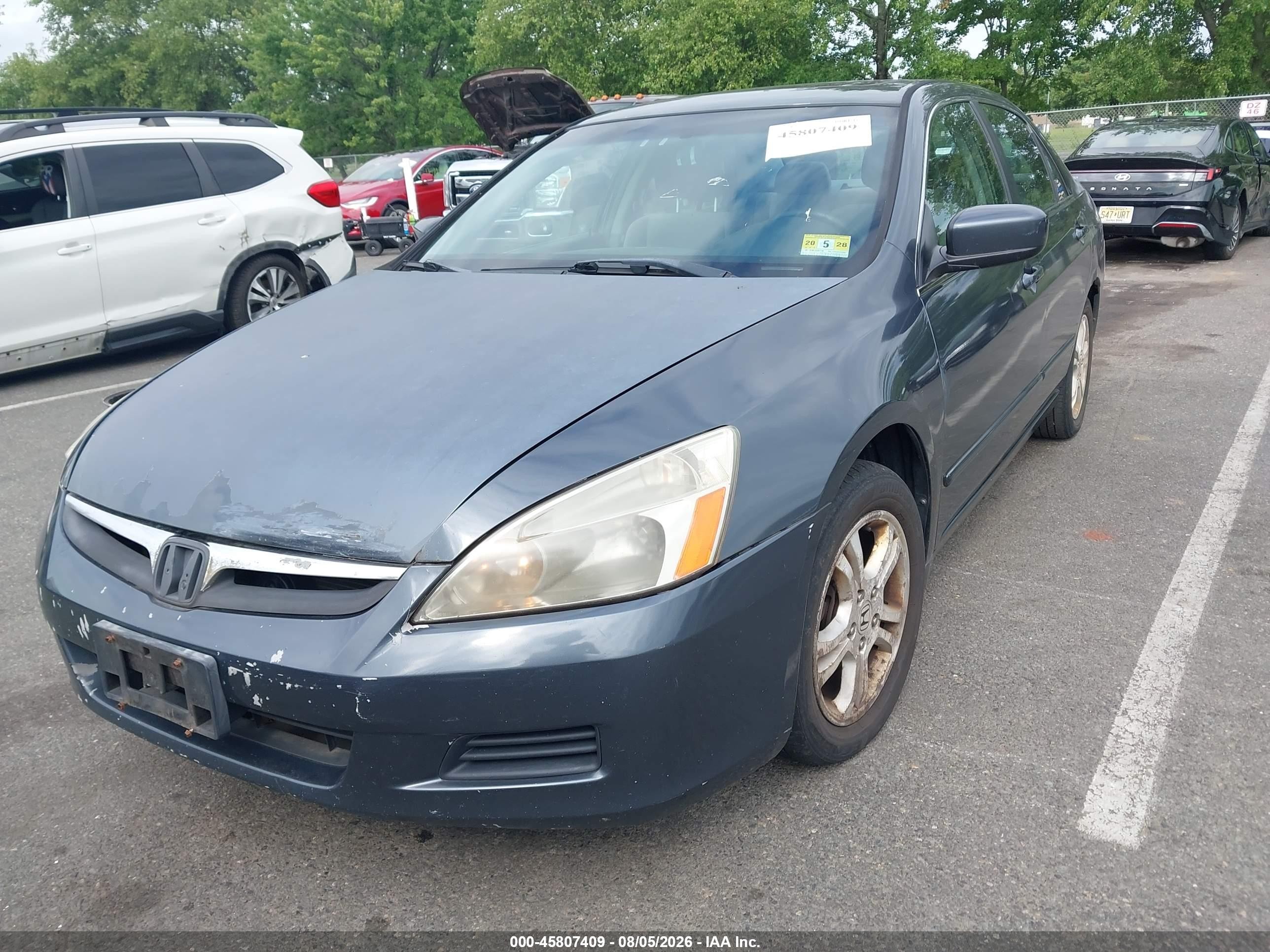2007 Honda Accord 2.4 Ex Blue vin: 1HGCM56747A135684