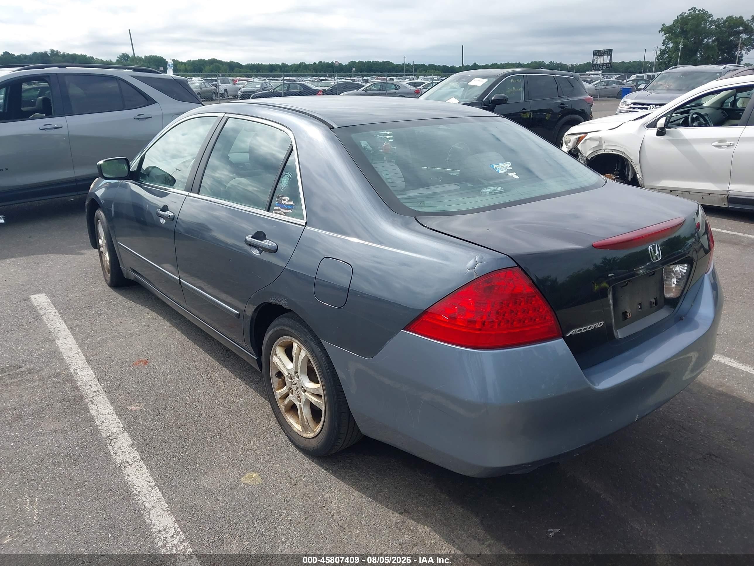 2007 Honda Accord 2.4 Ex Blue vin: 1HGCM56747A135684
