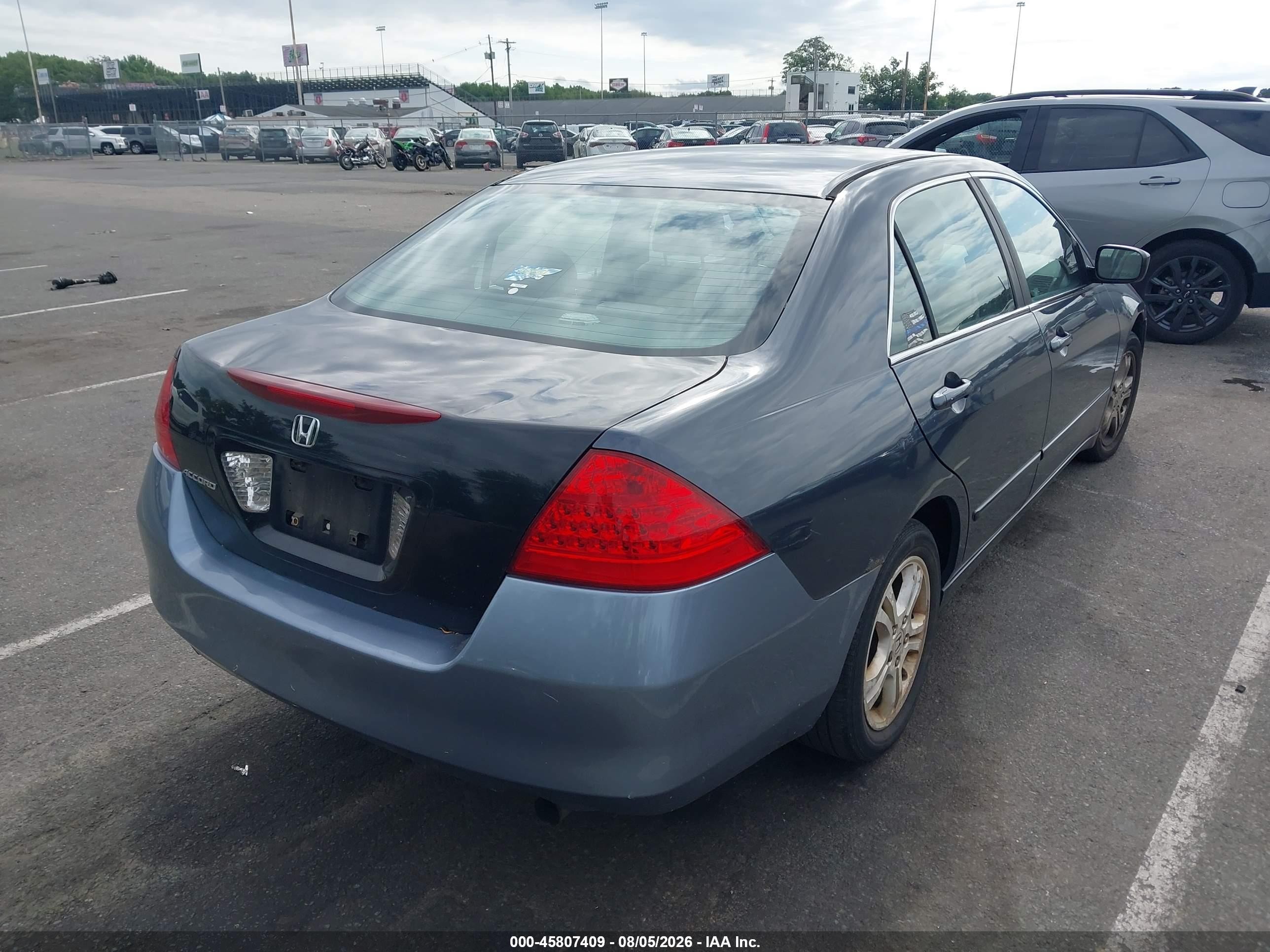 2007 Honda Accord 2.4 Ex Blue vin: 1HGCM56747A135684