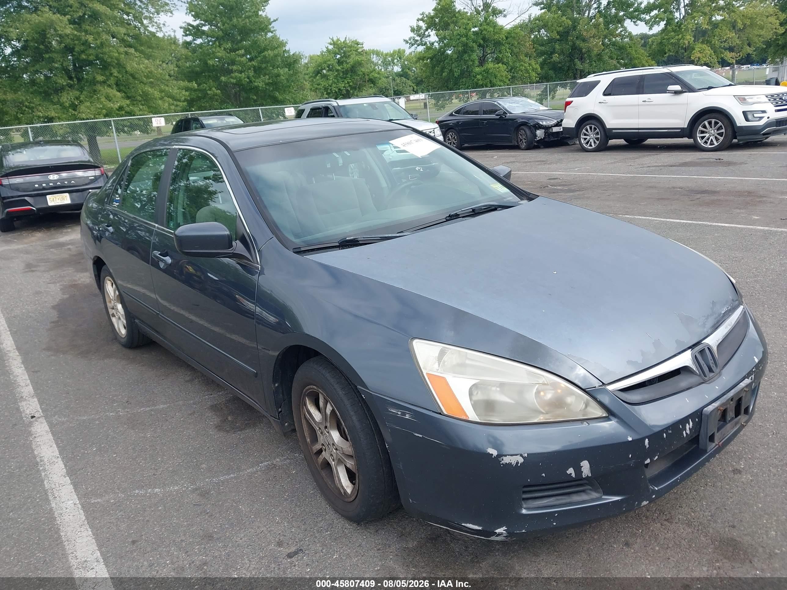 2007 Honda Accord 2.4 Ex Blue vin: 1HGCM56747A135684