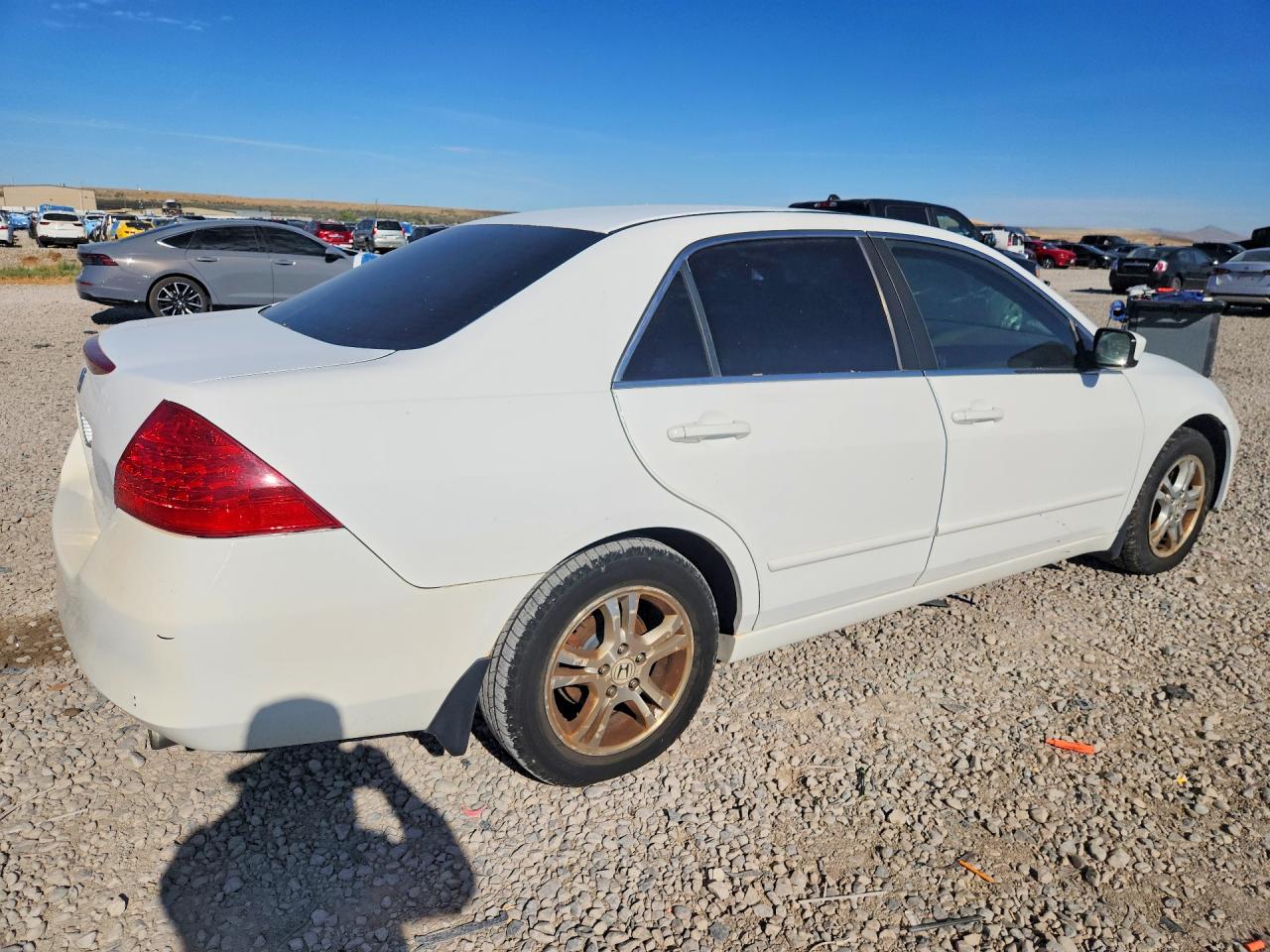 2007 Honda Accord Ex White vin: 1HGCM56747A227653