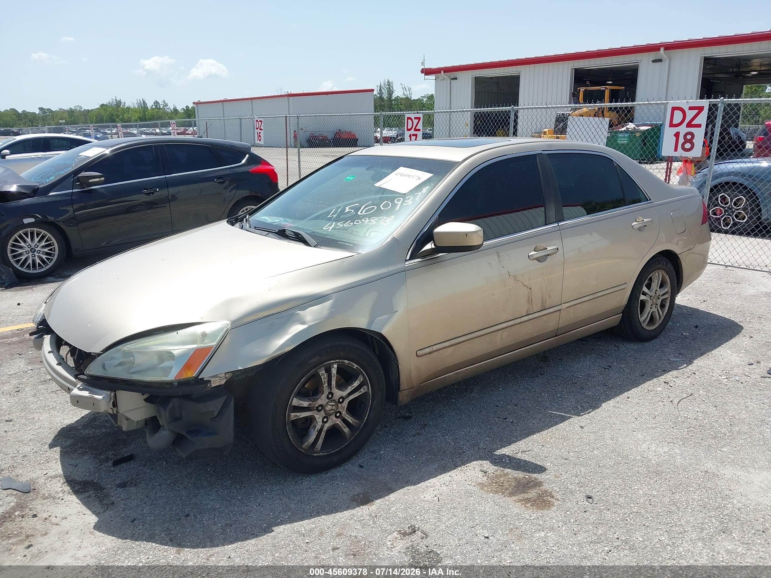 2006 Honda Accord 2.4 Ex Желто-коричневый vin: 1HGCM56756A167686