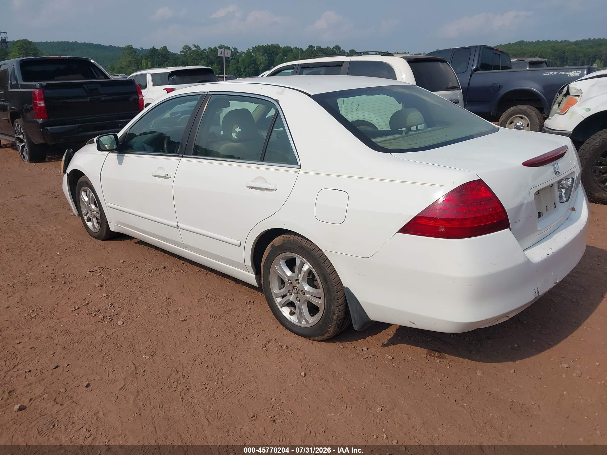 2006 Honda Accord 2.4 Ex White vin: 1HGCM56756A178994