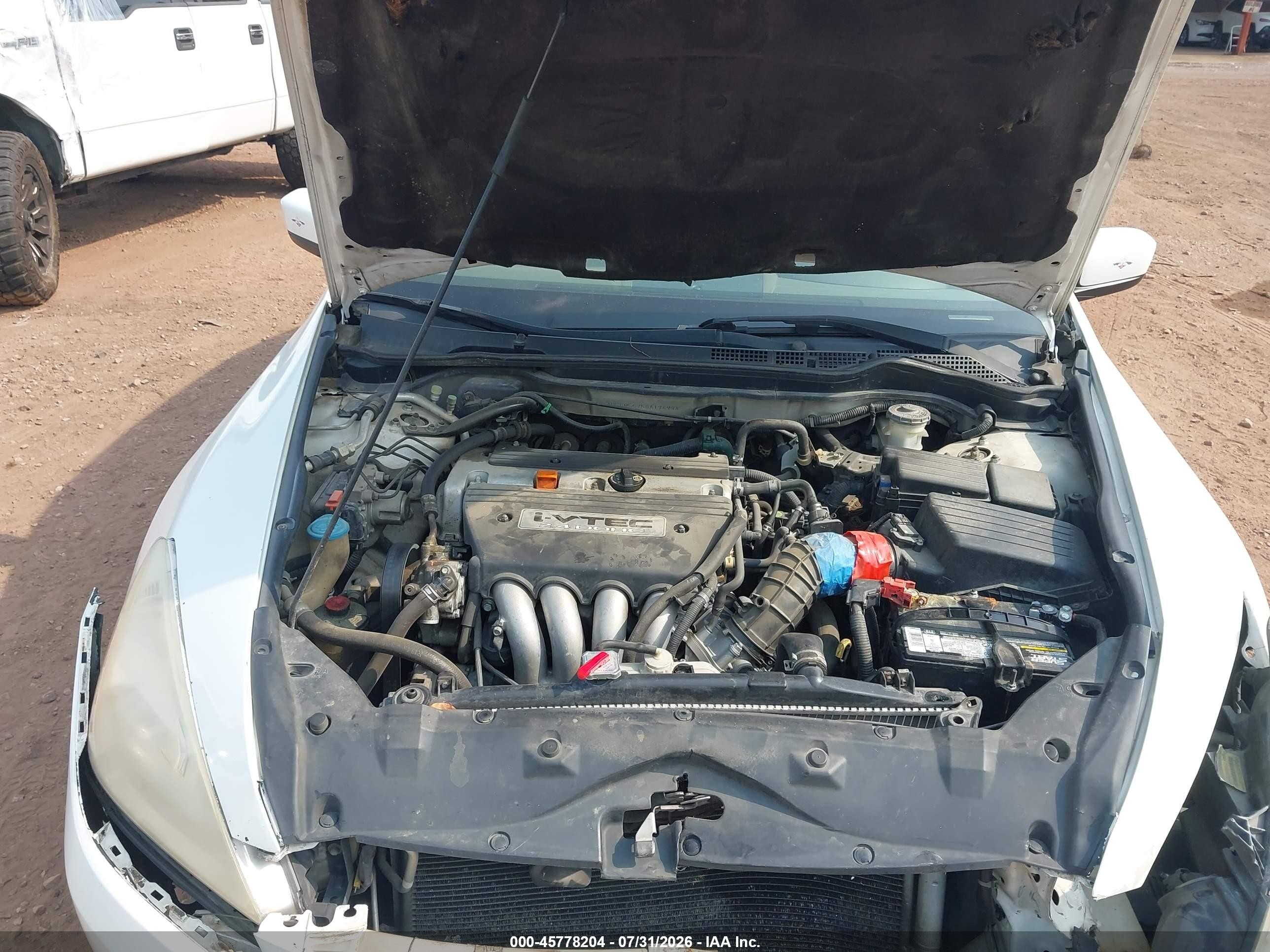2006 Honda Accord 2.4 Ex White vin: 1HGCM56756A178994