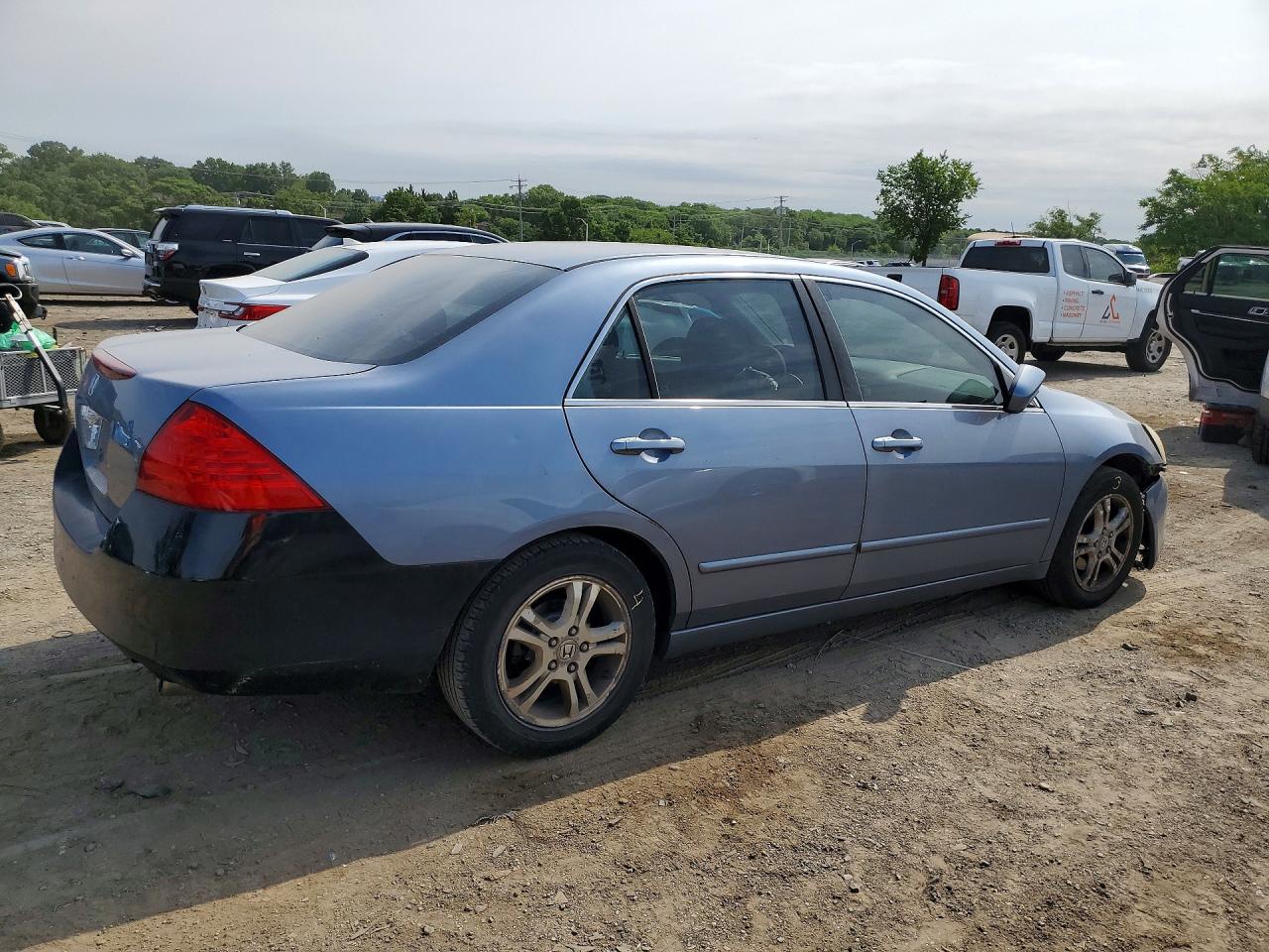 2007 Honda Accord Blue vin: 1HGCM56757A006353