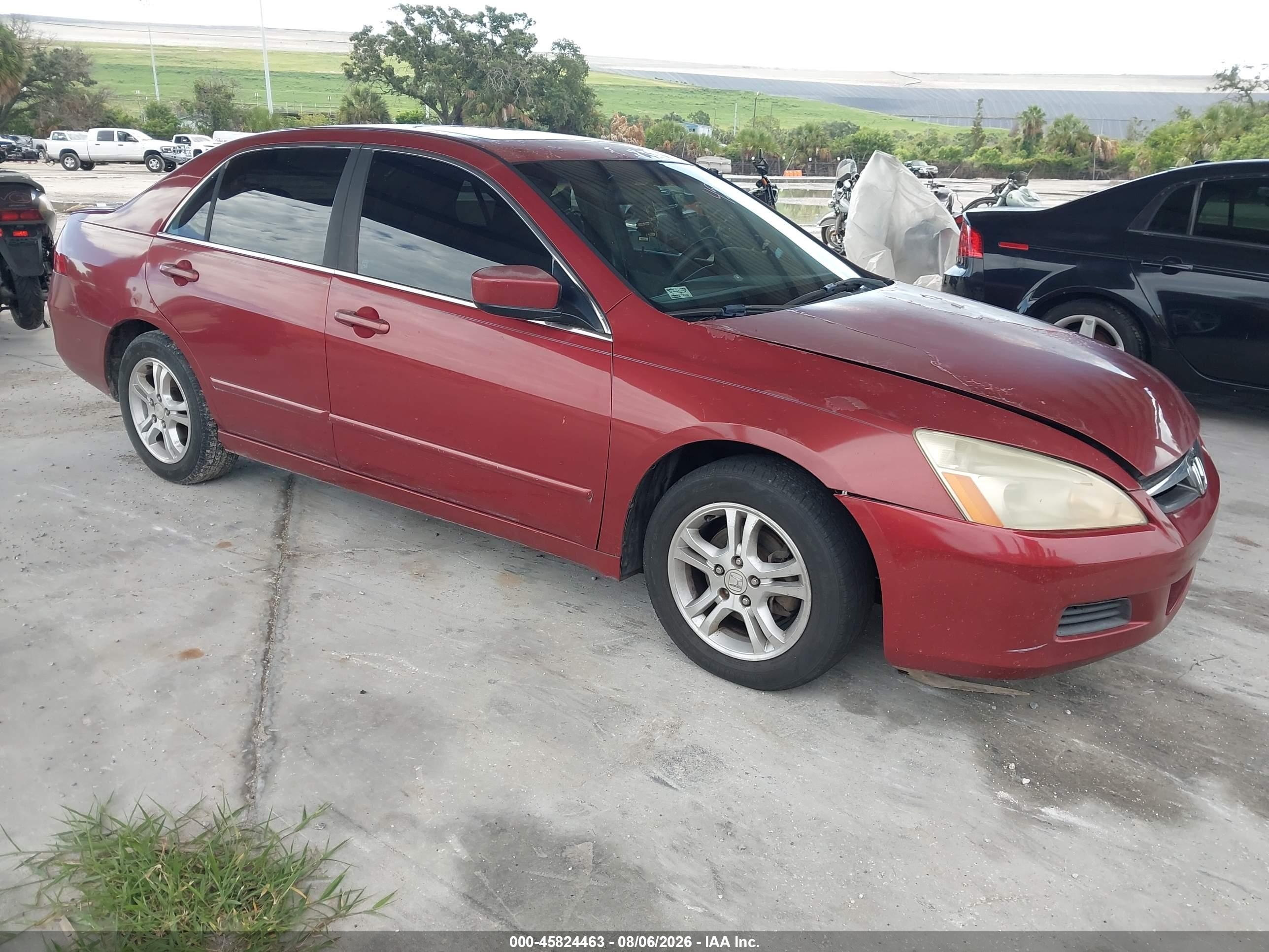 2007 Honda Accord 2.4 Ex Темно-бордовый vin: 1HGCM56757A148587