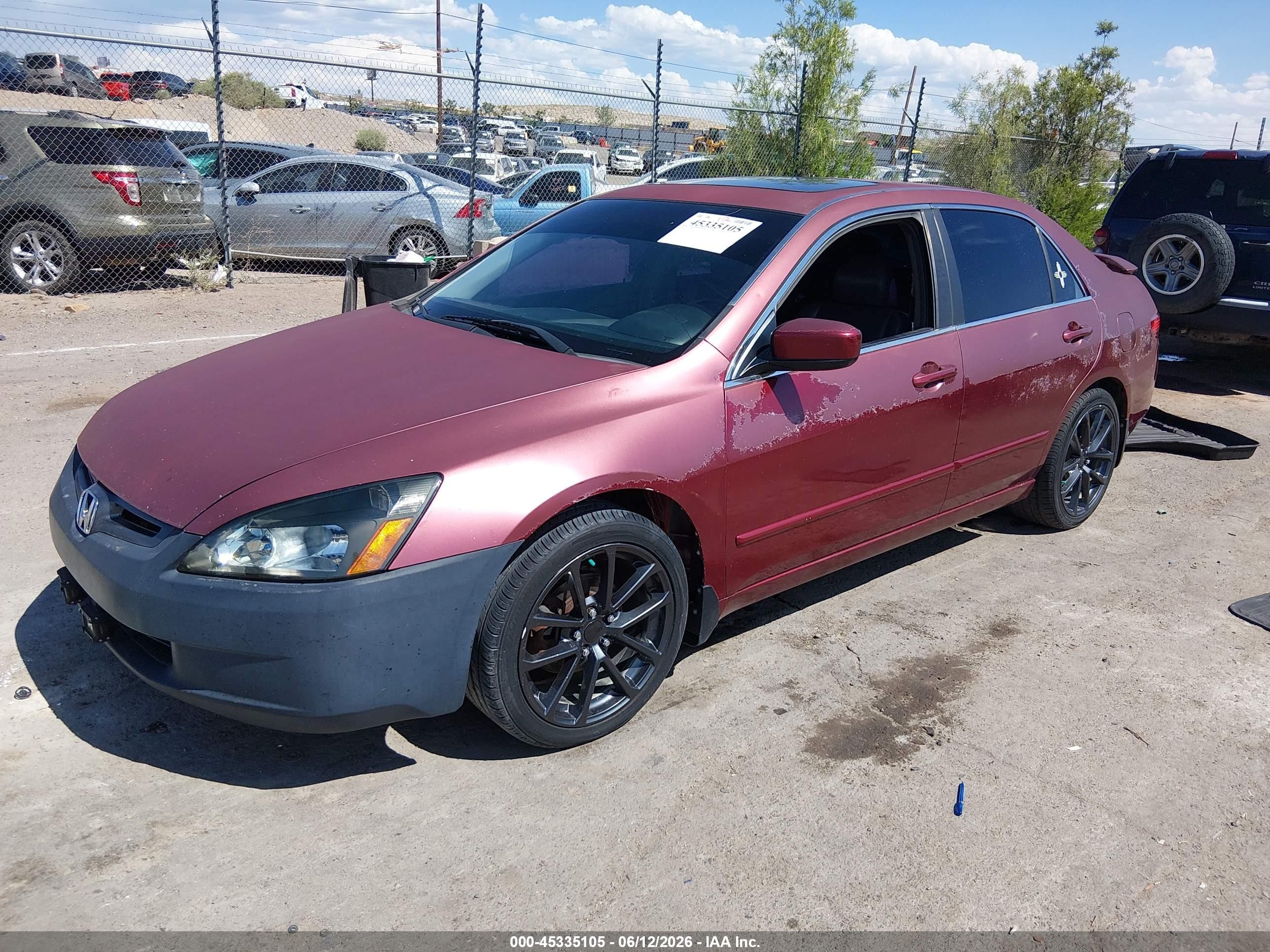 2005 Honda Accord 2.4 Ex Maroon vin: 1HGCM56765A061990