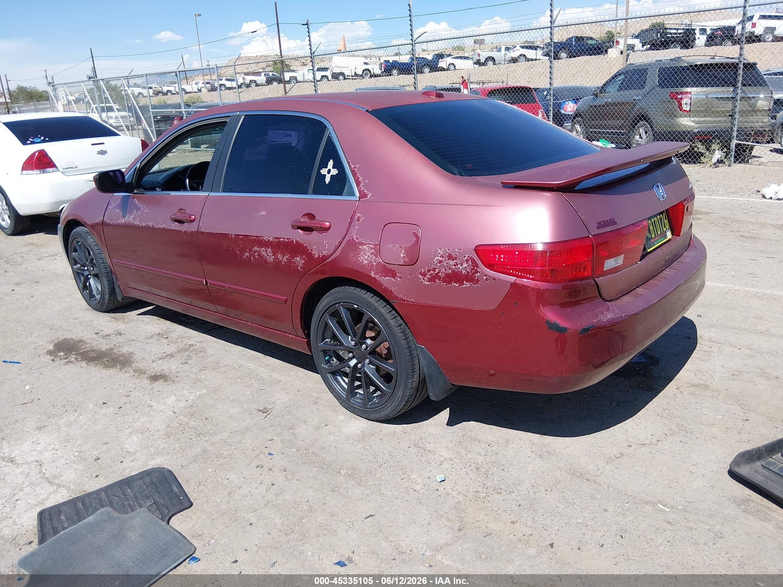 2005 Honda Accord 2.4 Ex Maroon vin: 1HGCM56765A061990