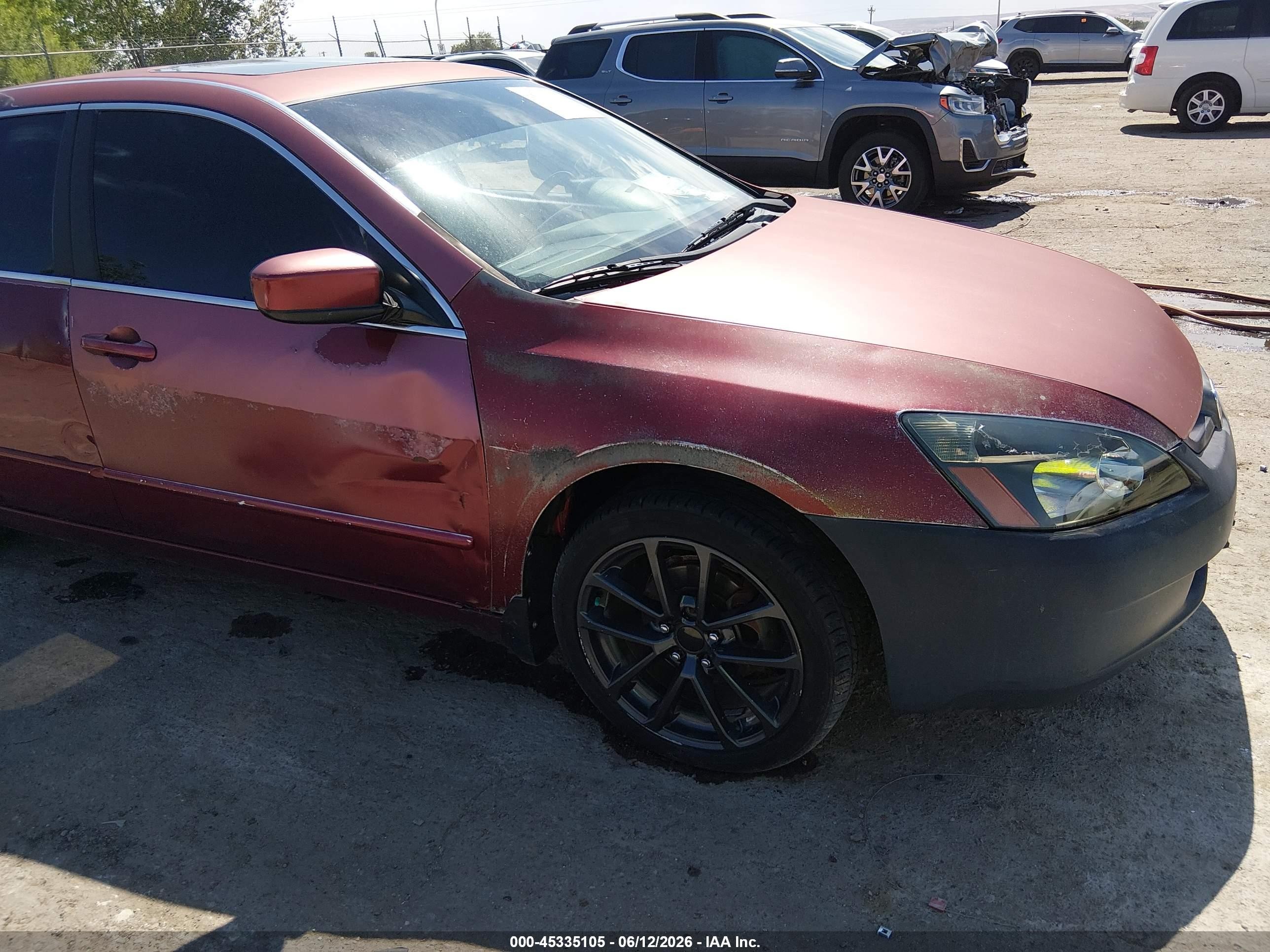 2005 Honda Accord 2.4 Ex Maroon vin: 1HGCM56765A061990
