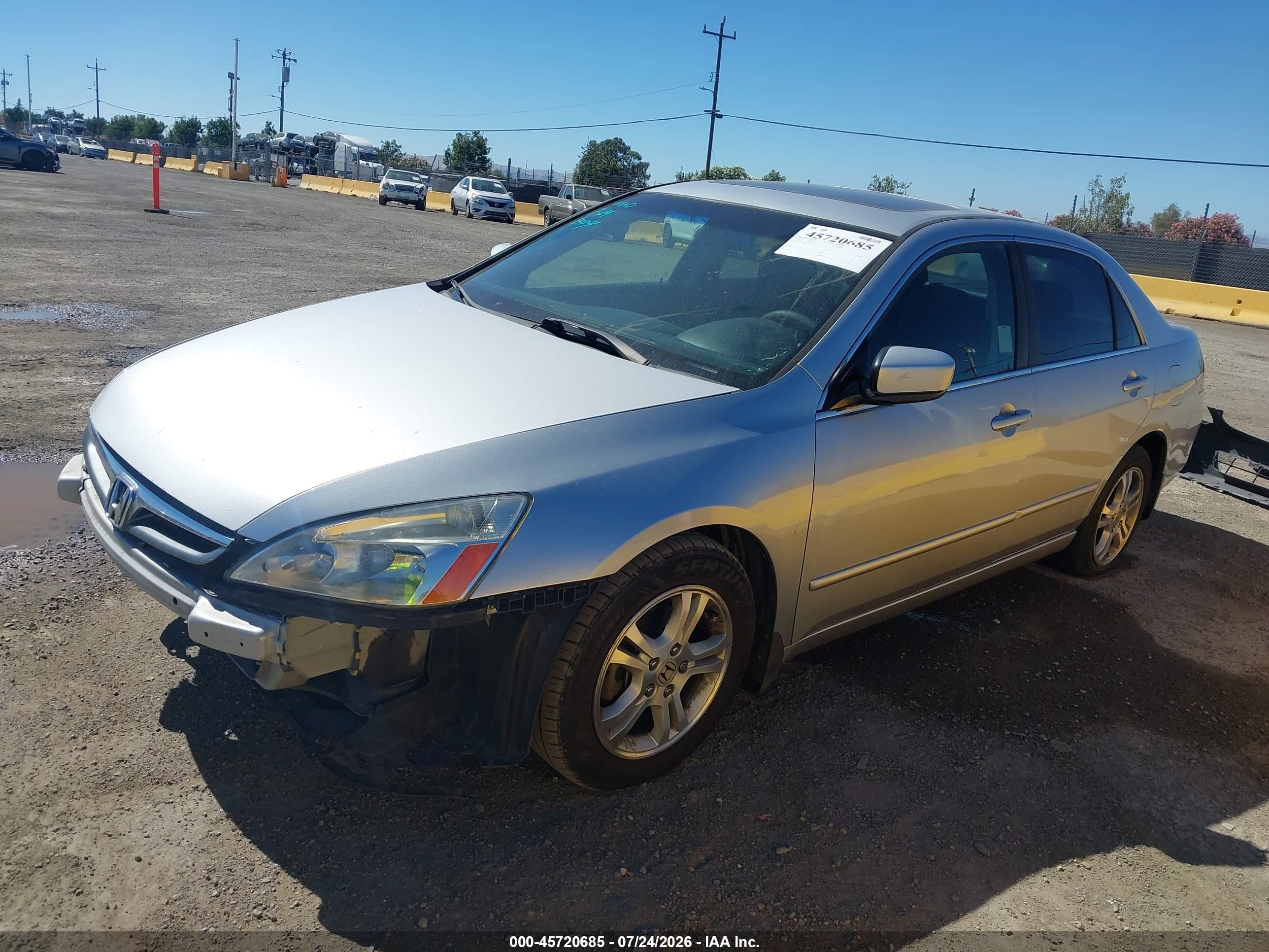 2007 Honda Accord 2.4 Ex Серый vin: 1HGCM56767A112567