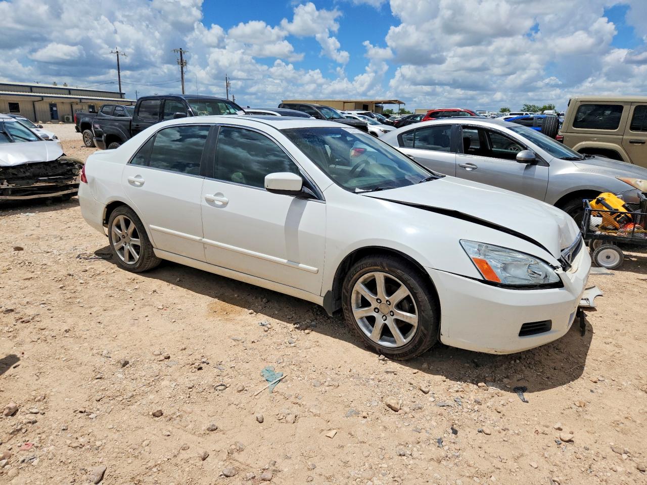2007 Honda Accord Ex White vin: 1HGCM56767A201023