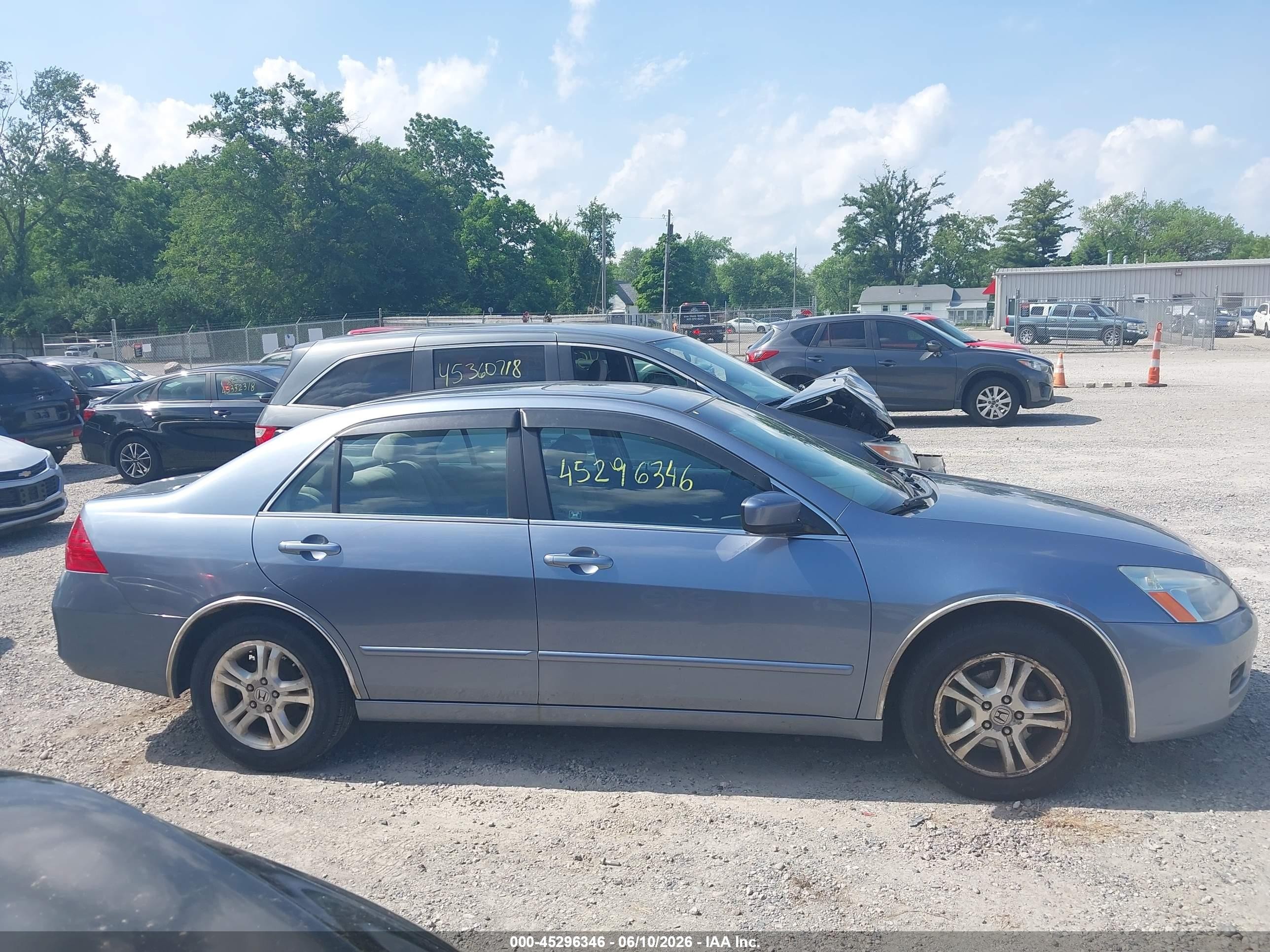 2007 Honda Accord 2.4 Ex Blue vin: 1HGCM56767A203614