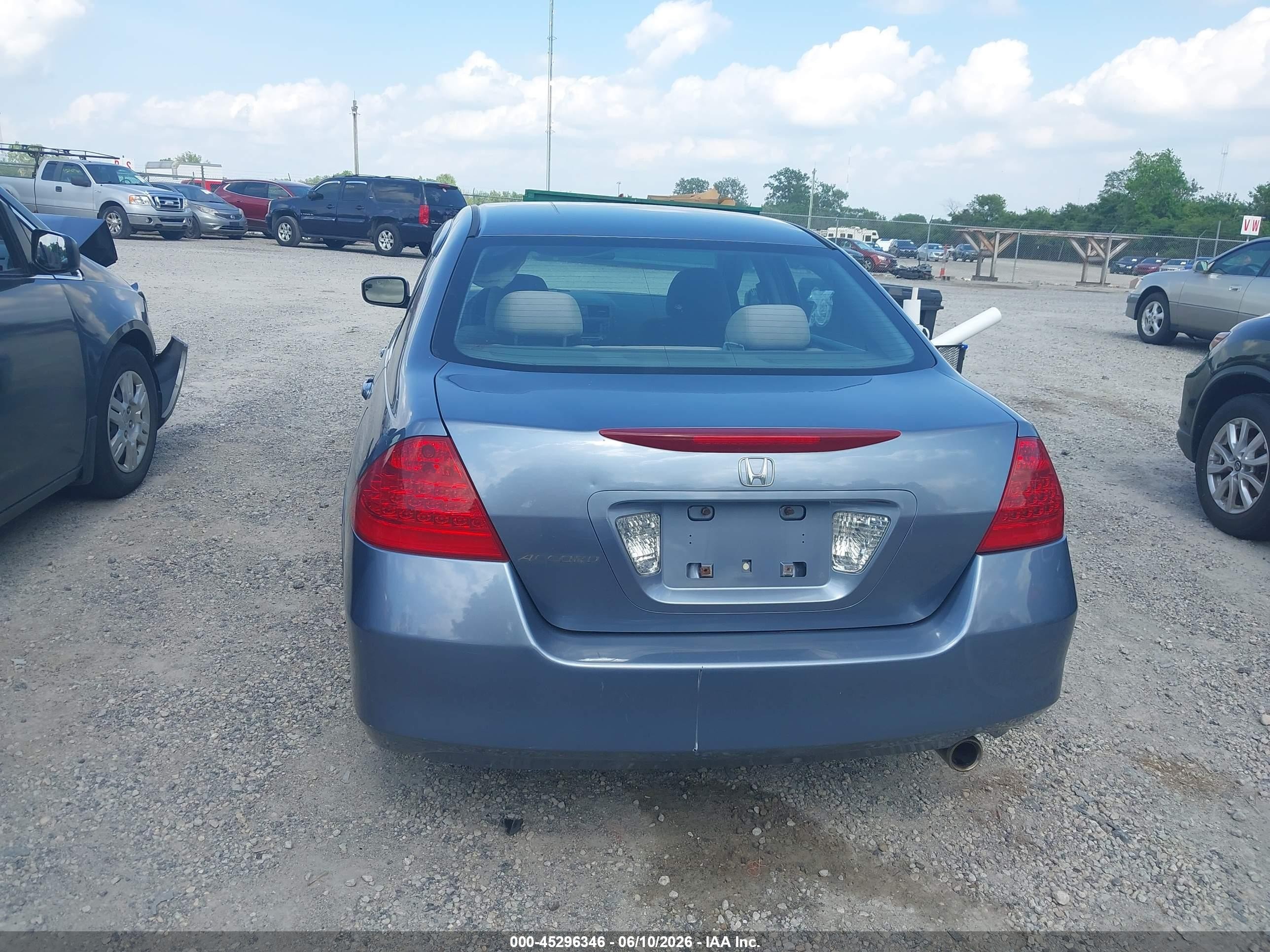 2007 Honda Accord 2.4 Ex Blue vin: 1HGCM56767A203614
