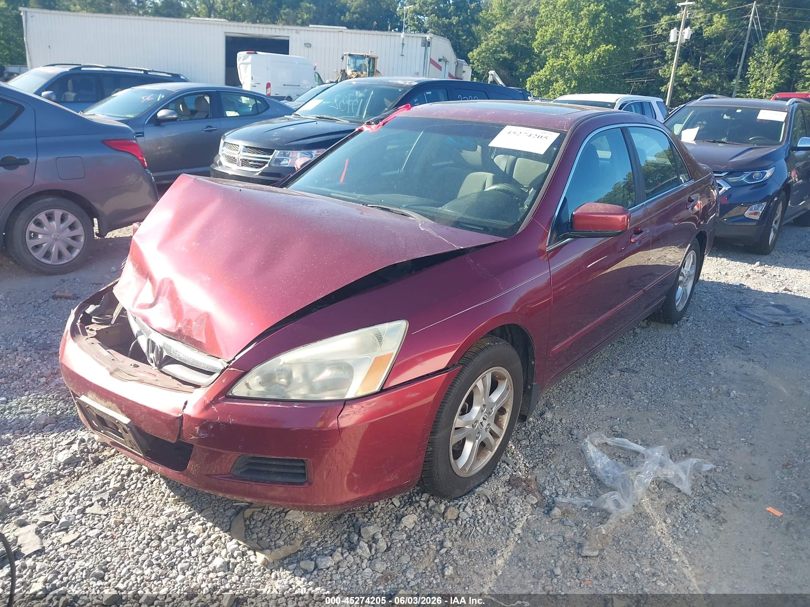 2006 Honda Accord 2.4 Ex Burgundy vin: 1HGCM56776A120191