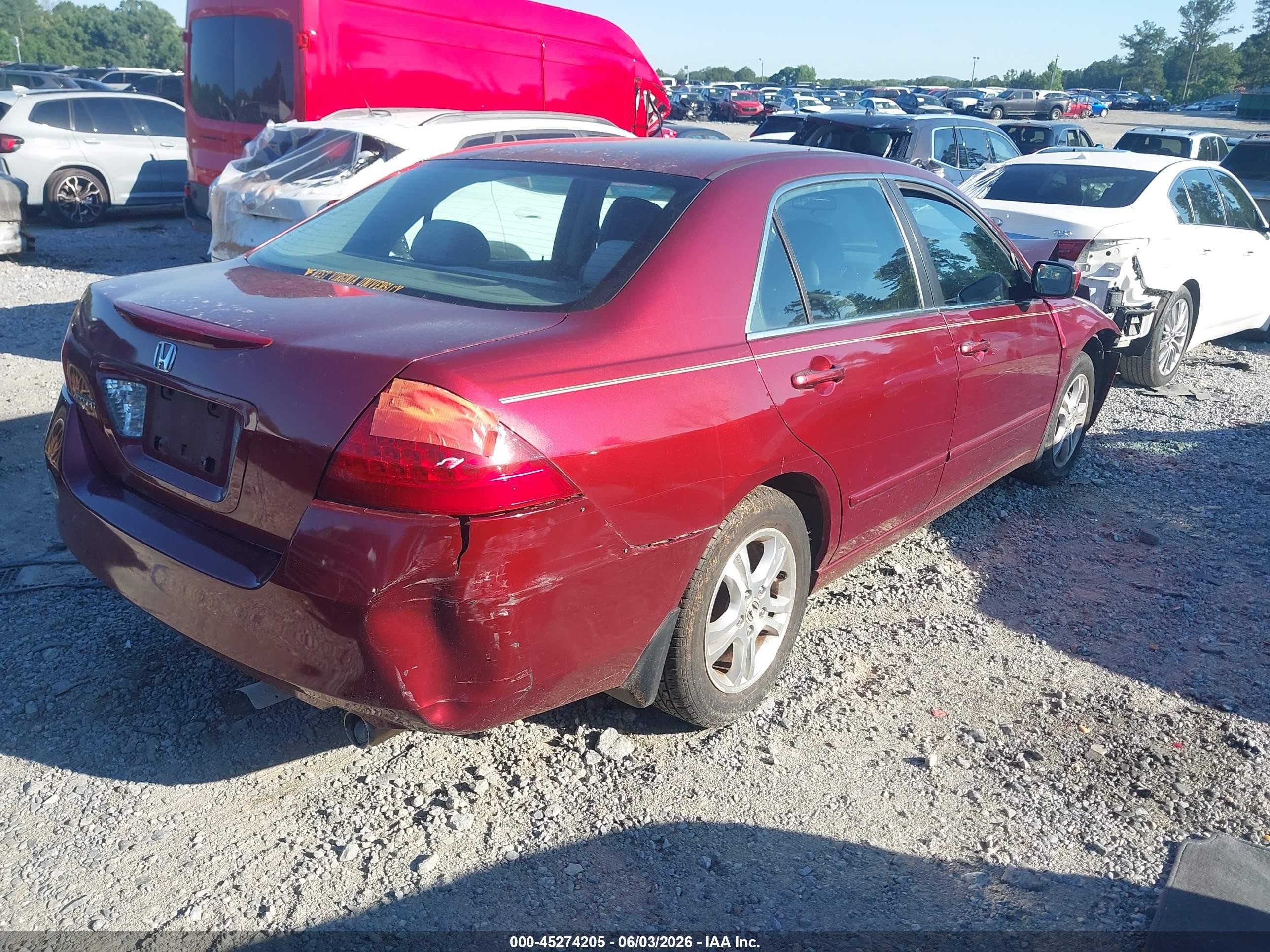 2006 Honda Accord 2.4 Ex Burgundy vin: 1HGCM56776A120191