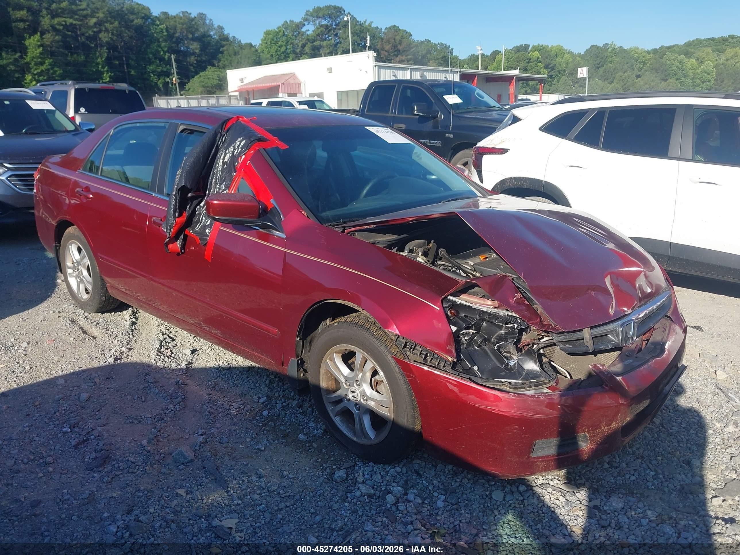 2006 Honda Accord 2.4 Ex Burgundy vin: 1HGCM56776A120191
