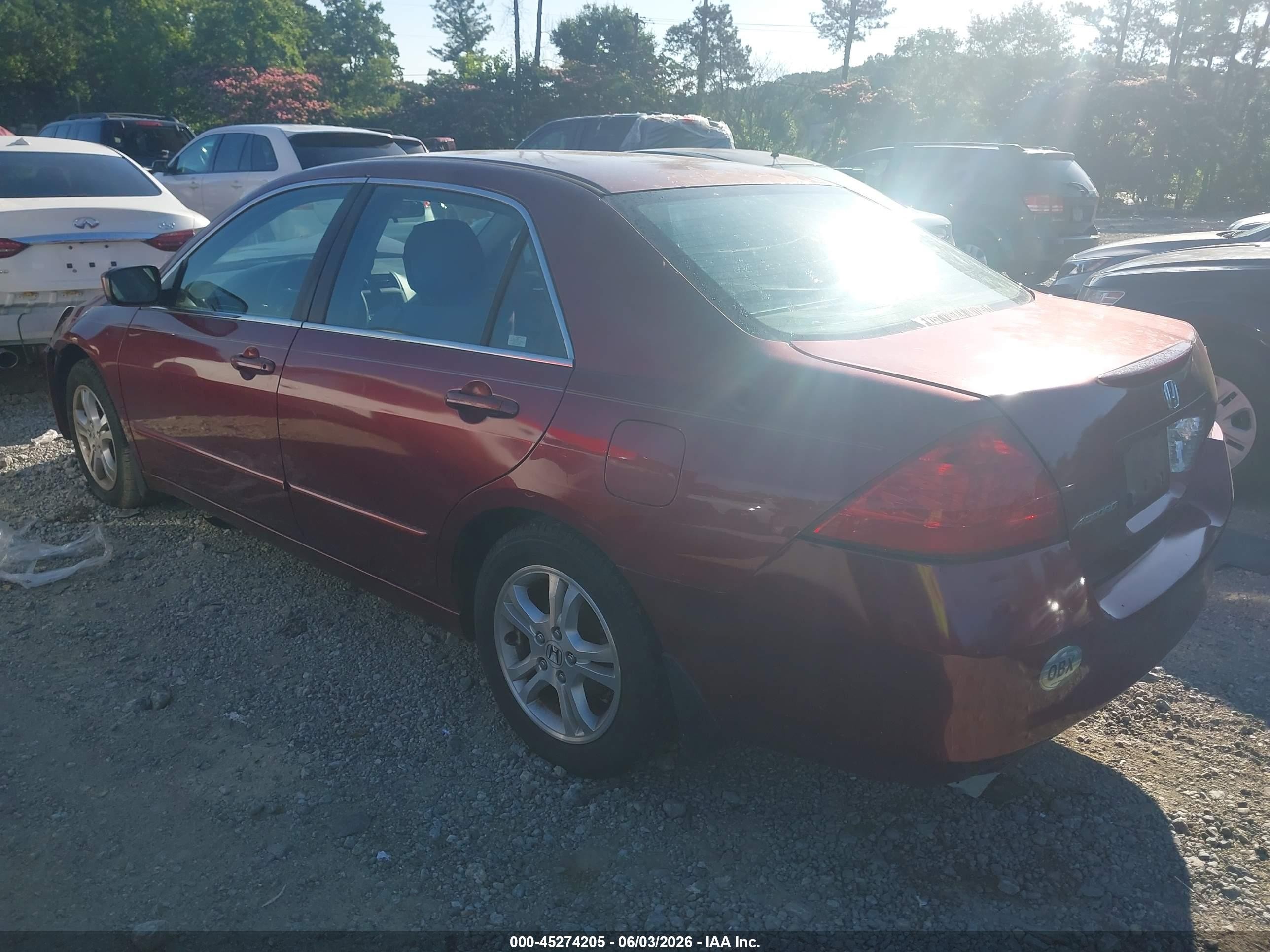 2006 Honda Accord 2.4 Ex Burgundy vin: 1HGCM56776A120191