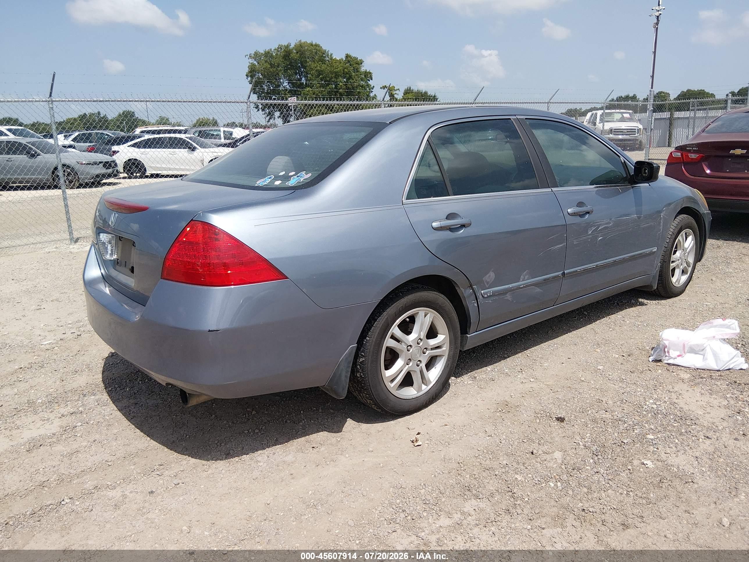 2007 Honda Accord 2.4 Ex Синий vin: 1HGCM56777A037748