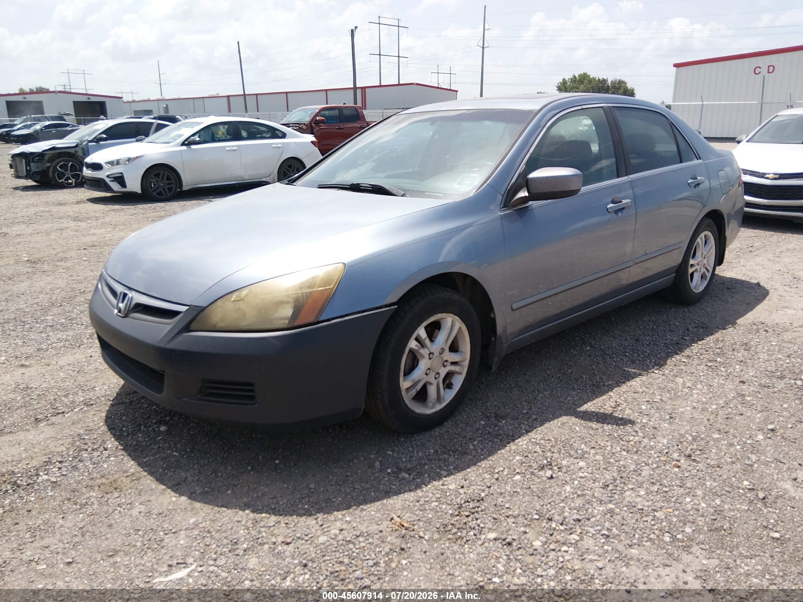 2007 Honda Accord 2.4 Ex Синий vin: 1HGCM56777A037748