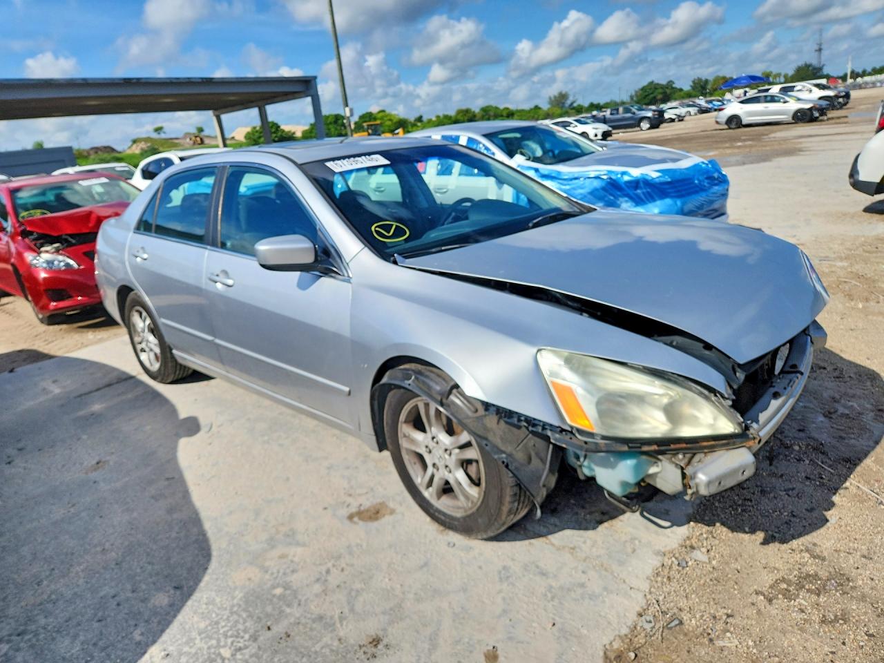2007 Honda Accord Ex Серебряный vin: 1HGCM56777A044117