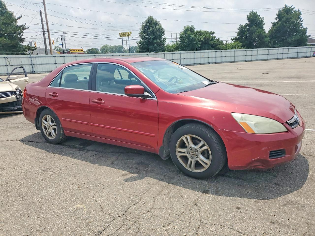 2007 Honda Accord Ex Red vin: 1HGCM56777A129278