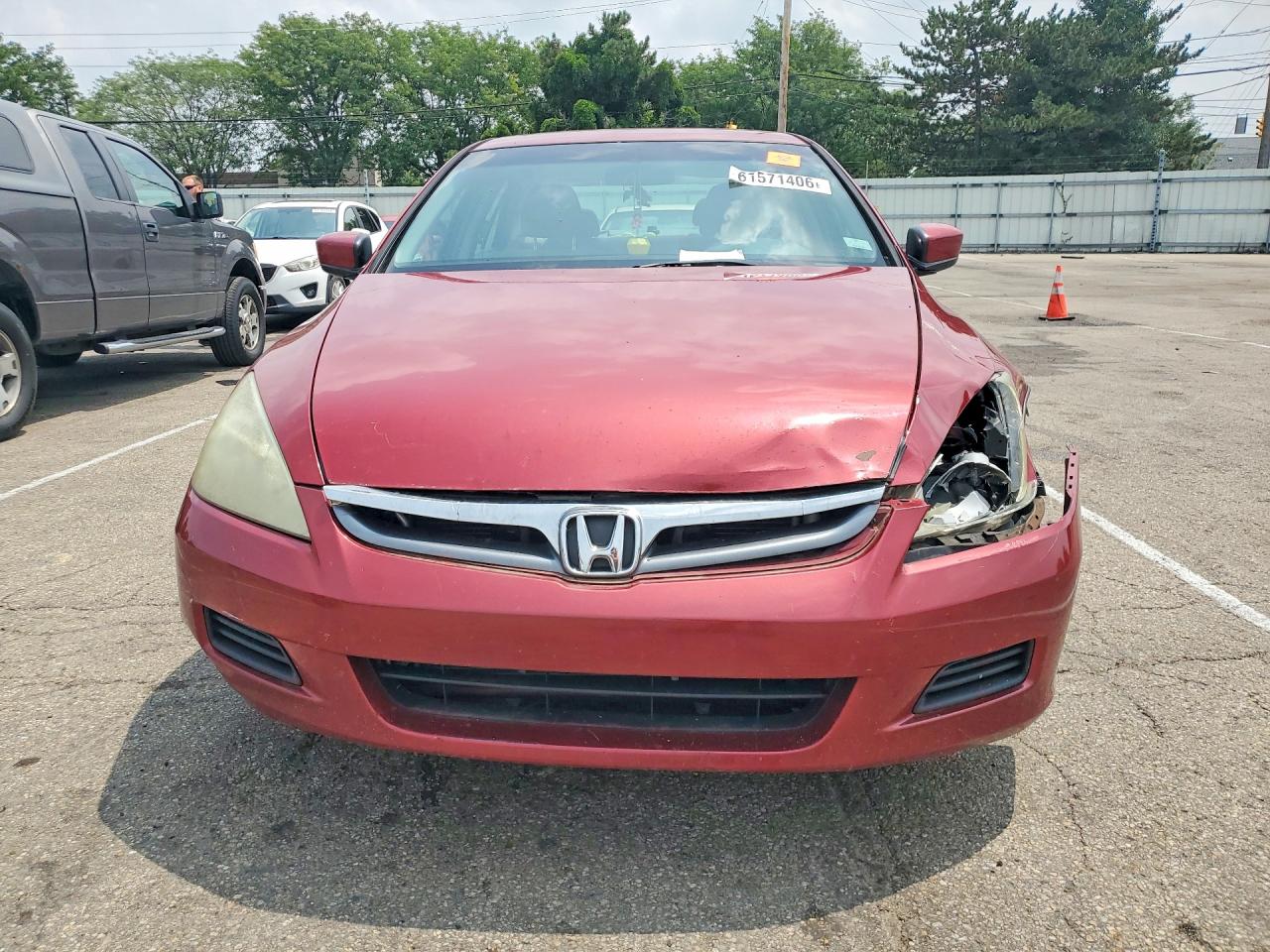 2007 Honda Accord Ex Red vin: 1HGCM56777A129278