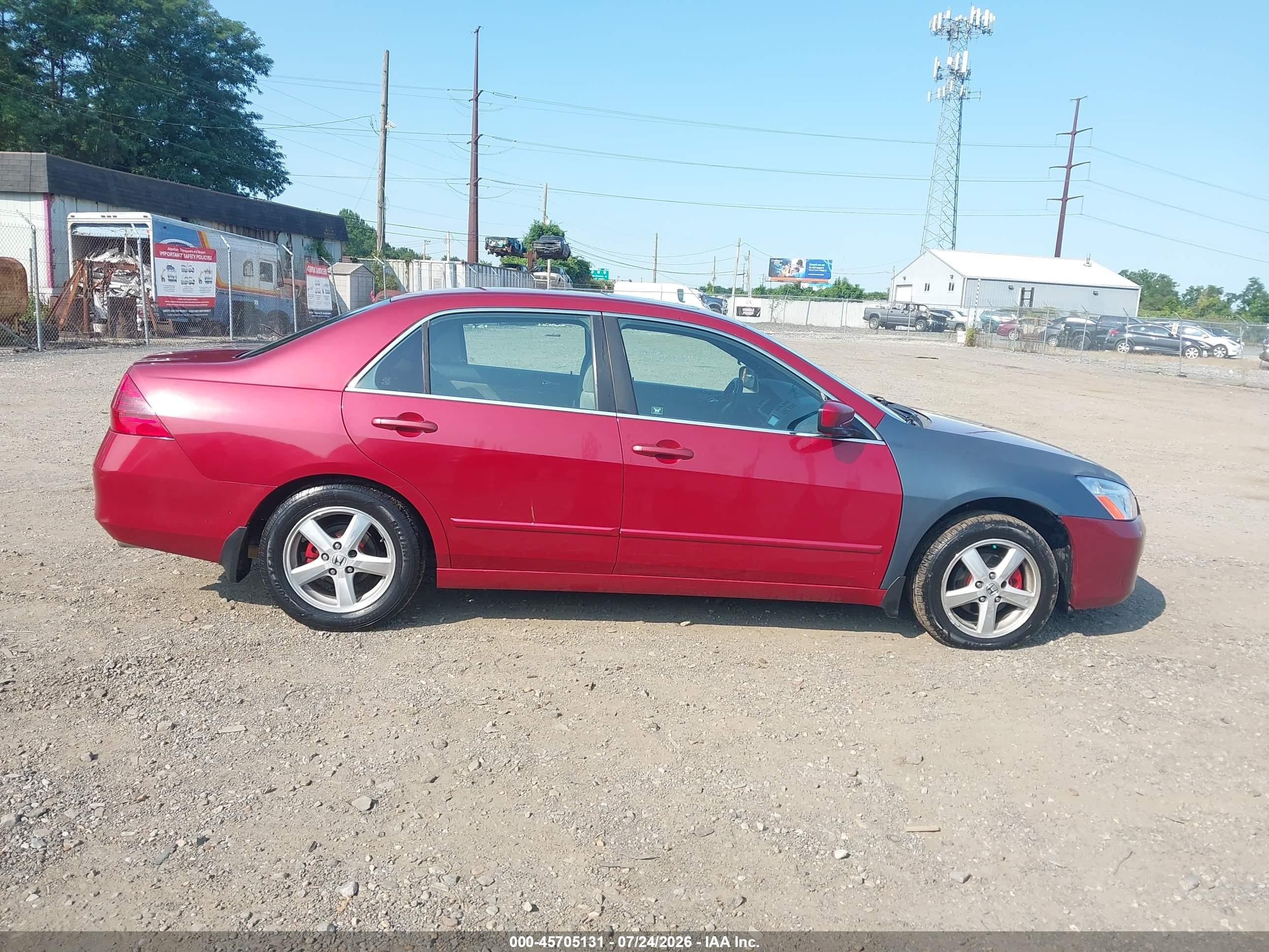 2007 Honda Accord 2.4 Ex Red vin: 1HGCM56777A168243