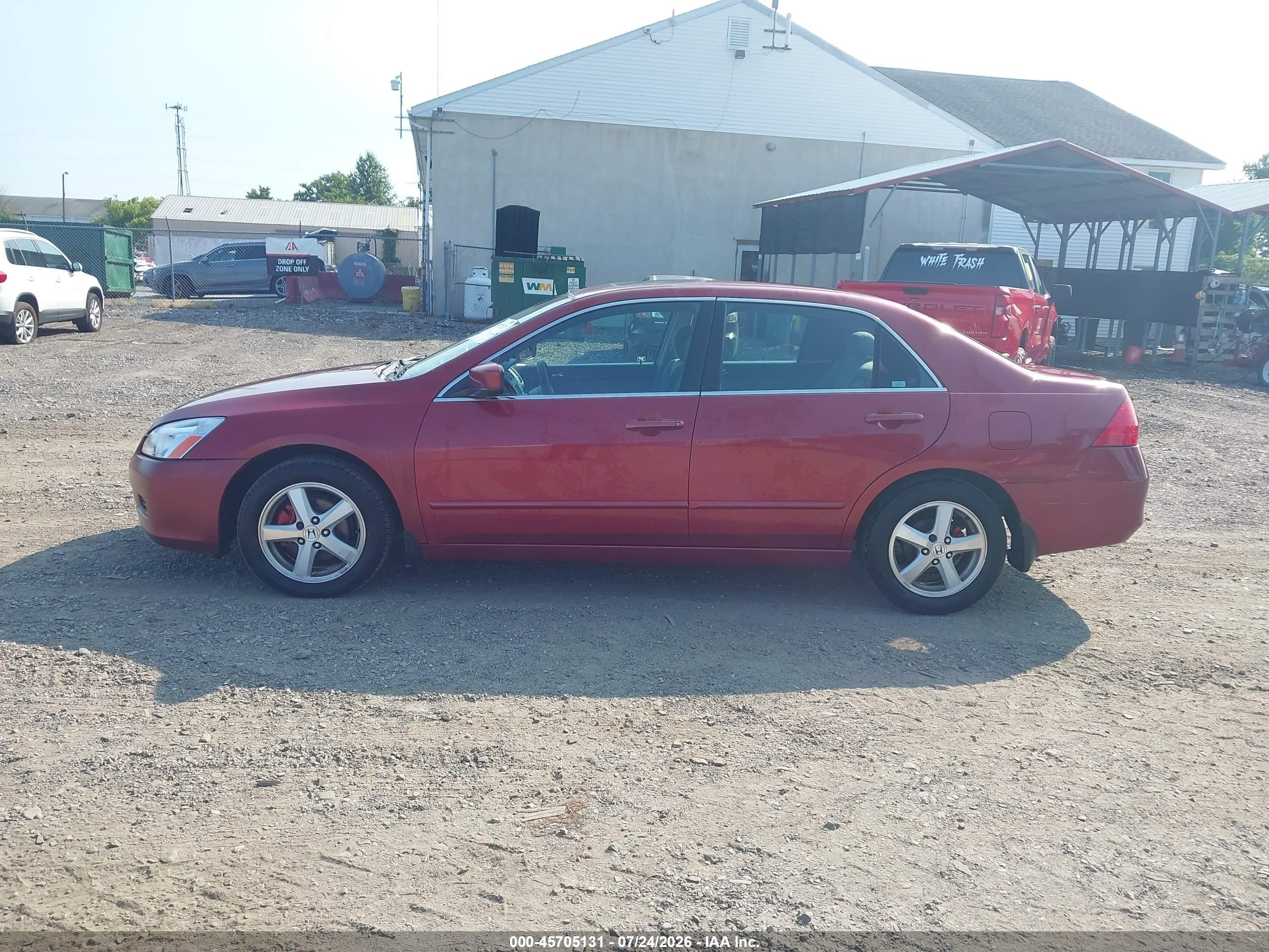 2007 Honda Accord 2.4 Ex Red vin: 1HGCM56777A168243
