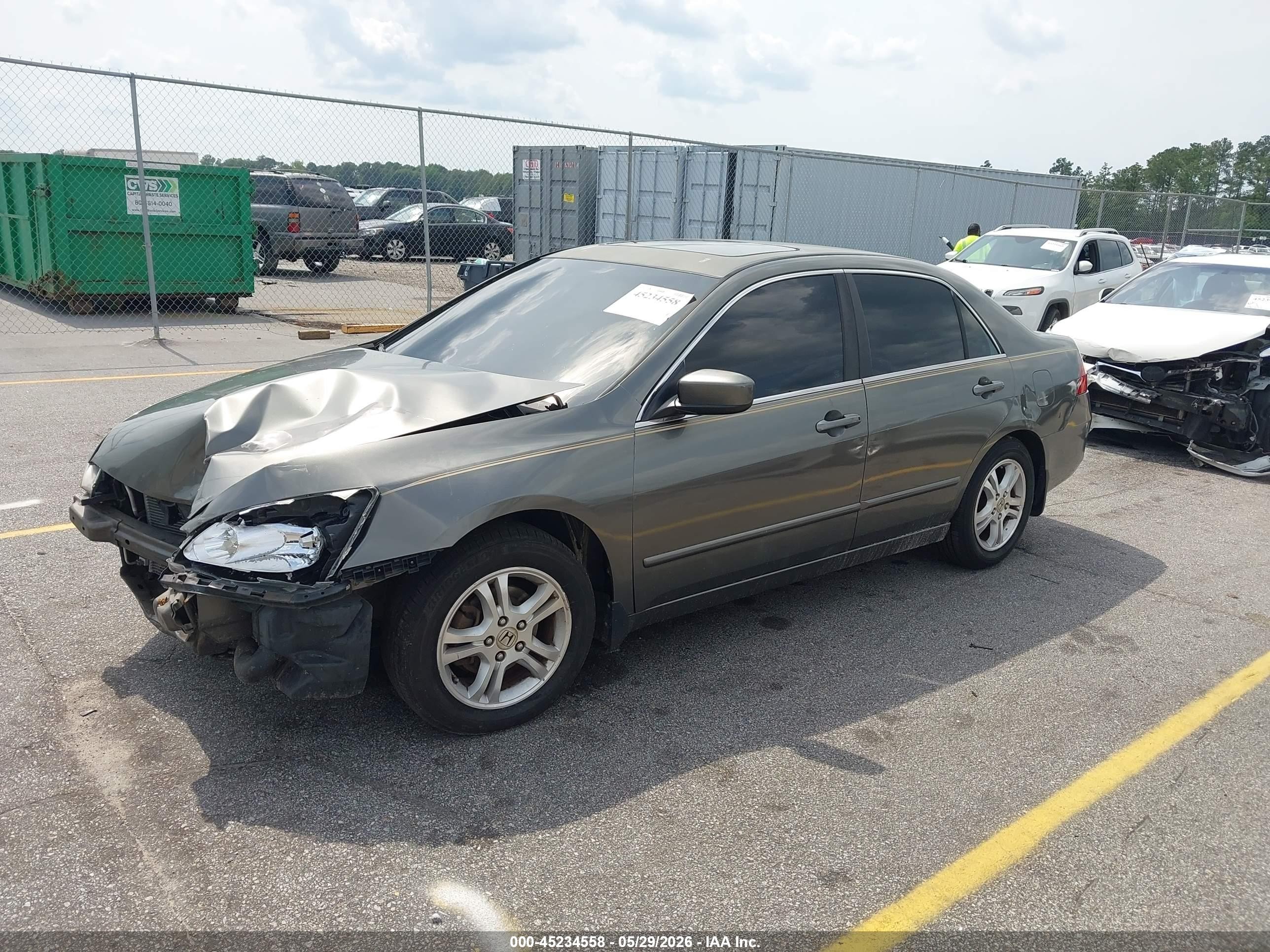 2007 Honda Accord 2.4 Ex Gray vin: 1HGCM56777A195460