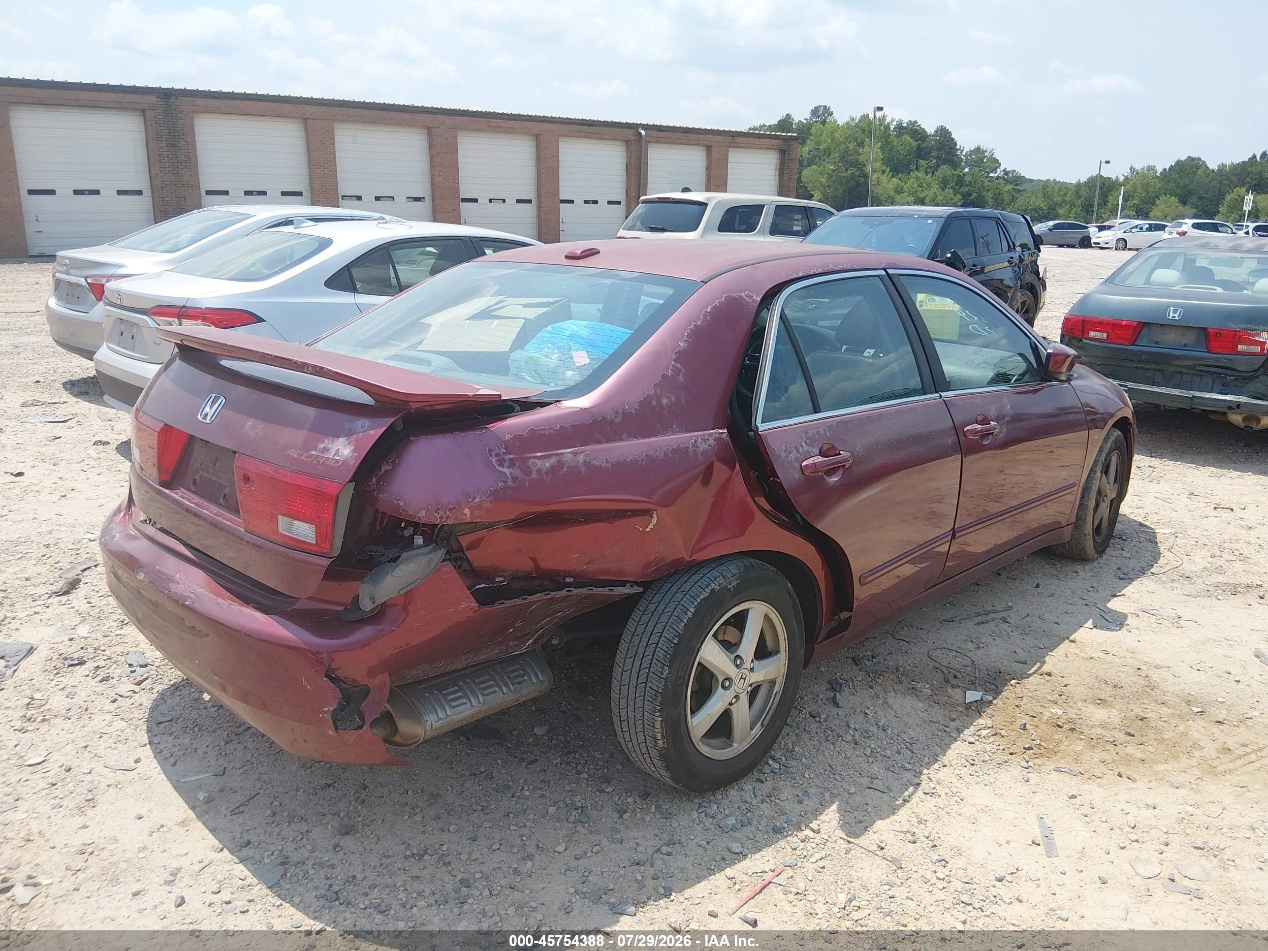 2005 Honda Accord 2.4 Ex Красный vin: 1HGCM56785A082212