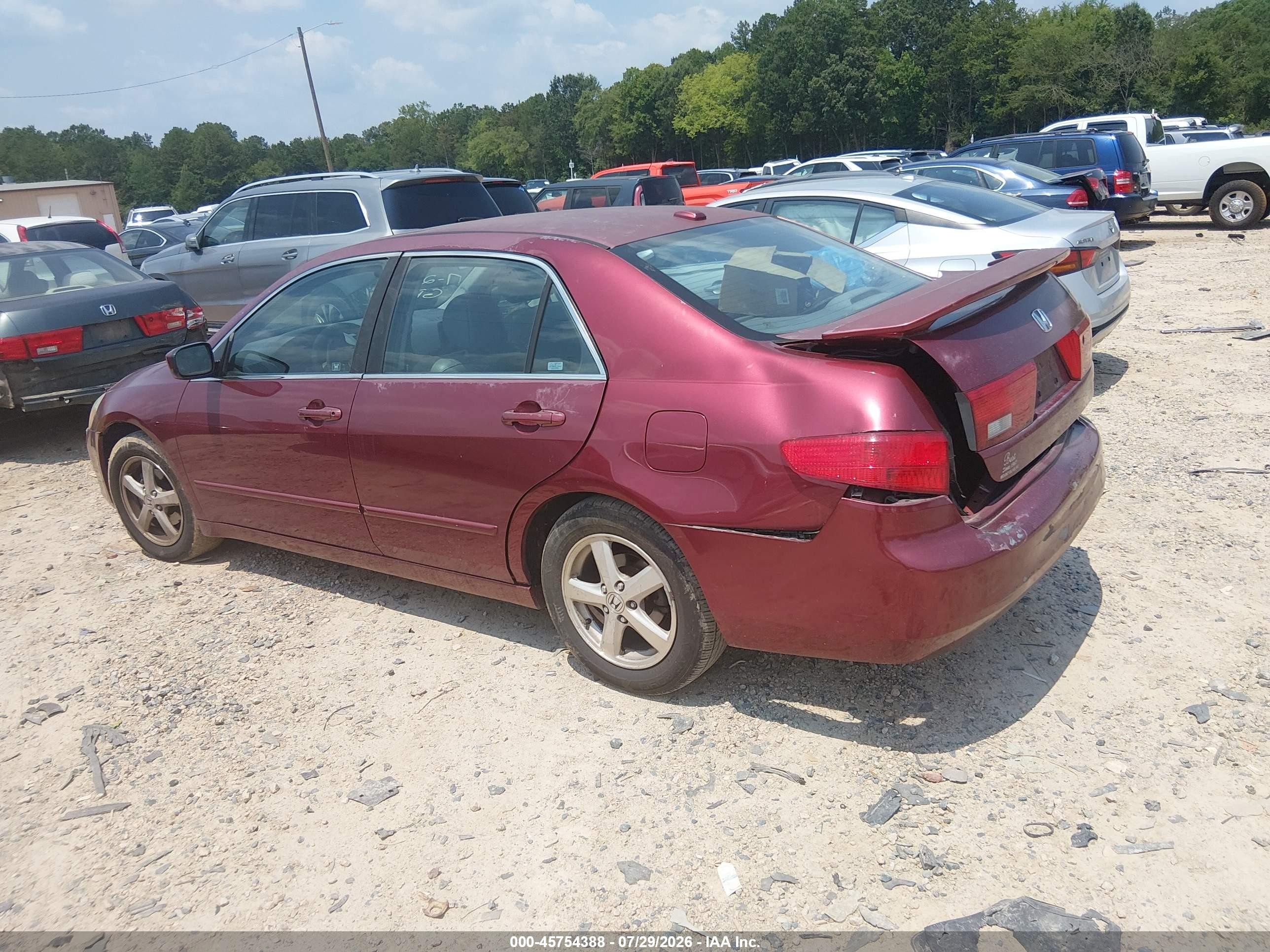 2005 Honda Accord 2.4 Ex Красный vin: 1HGCM56785A082212