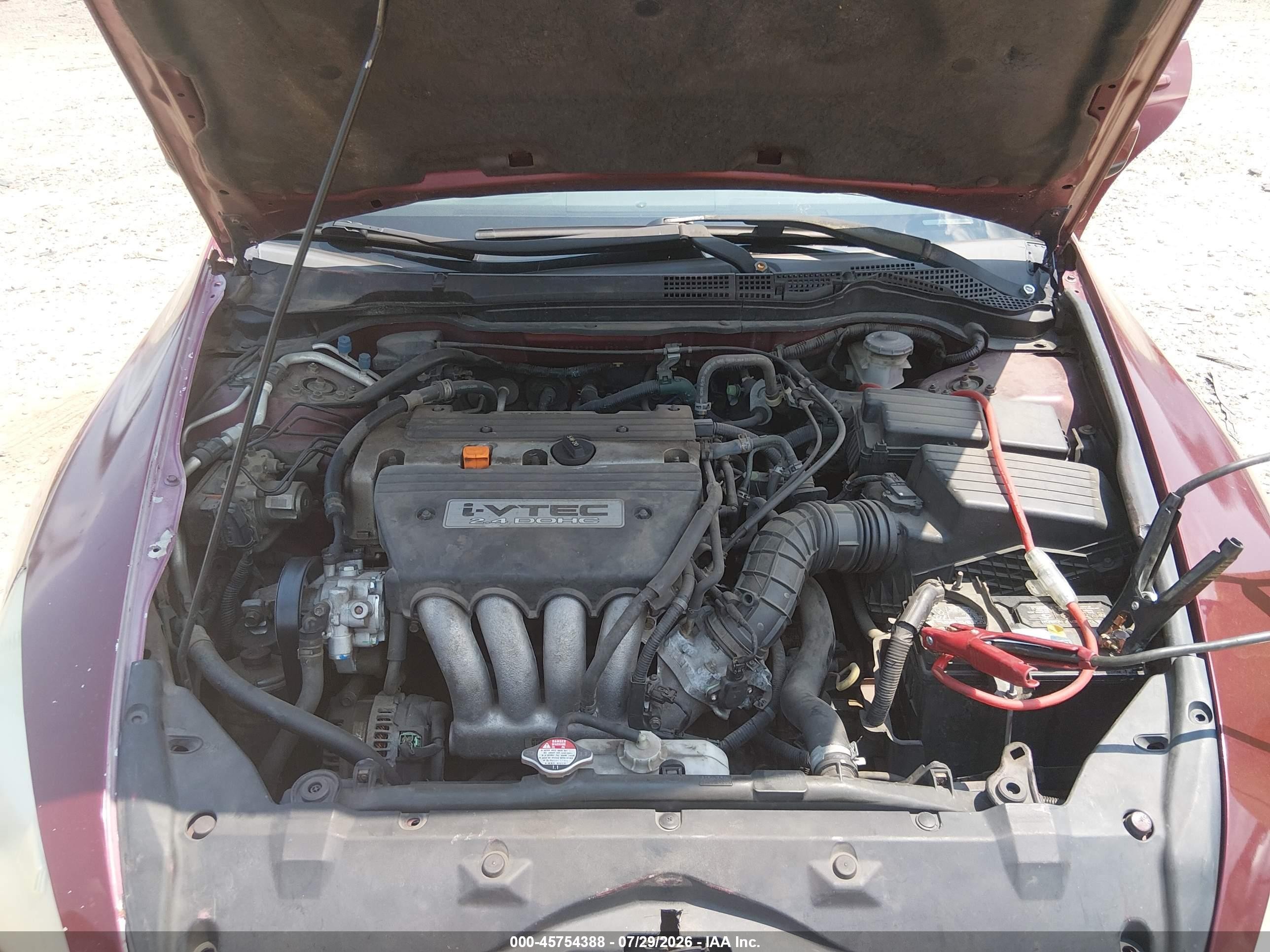 2005 Honda Accord 2.4 Ex Красный vin: 1HGCM56785A082212