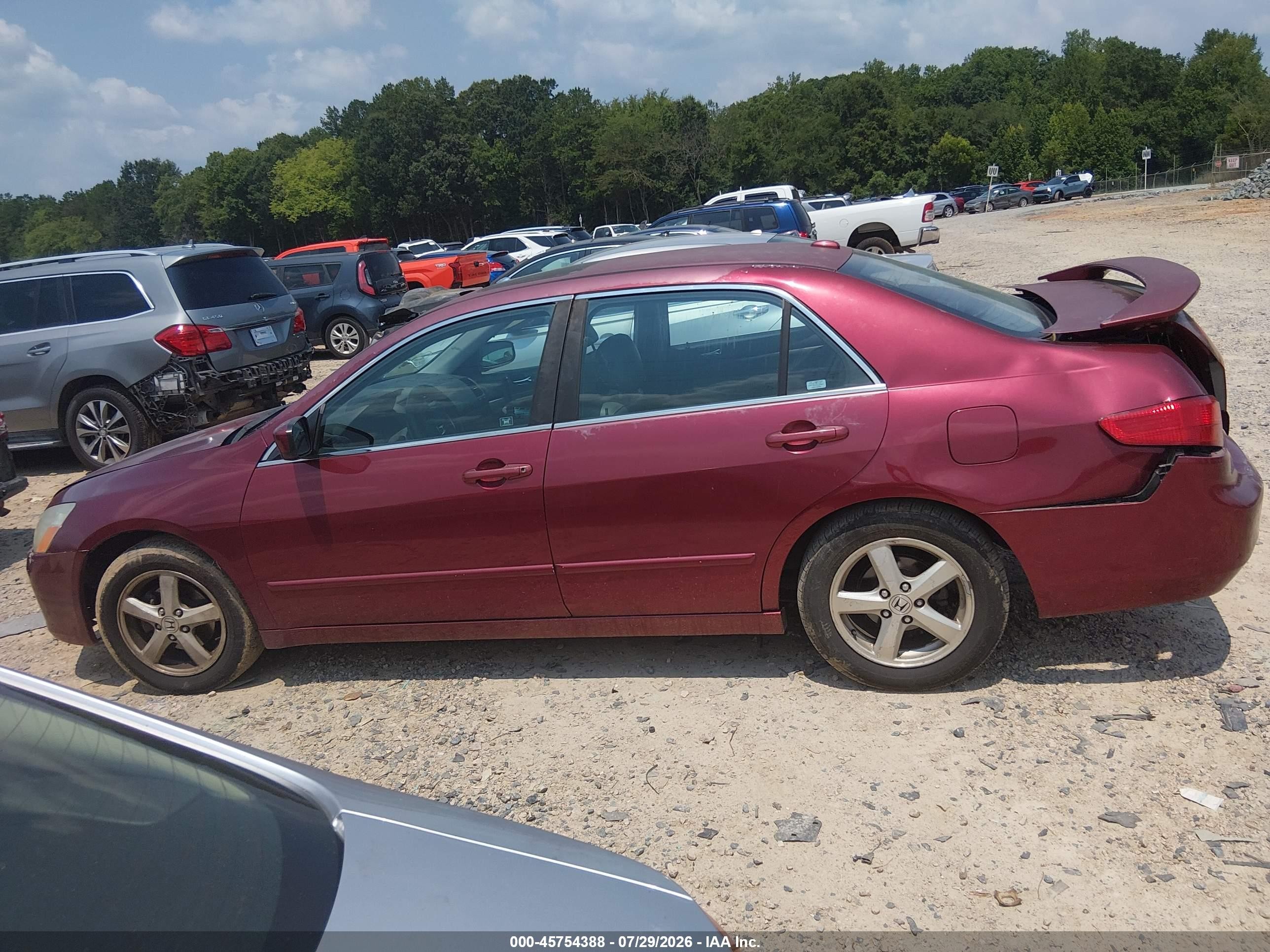 2005 Honda Accord 2.4 Ex Красный vin: 1HGCM56785A082212
