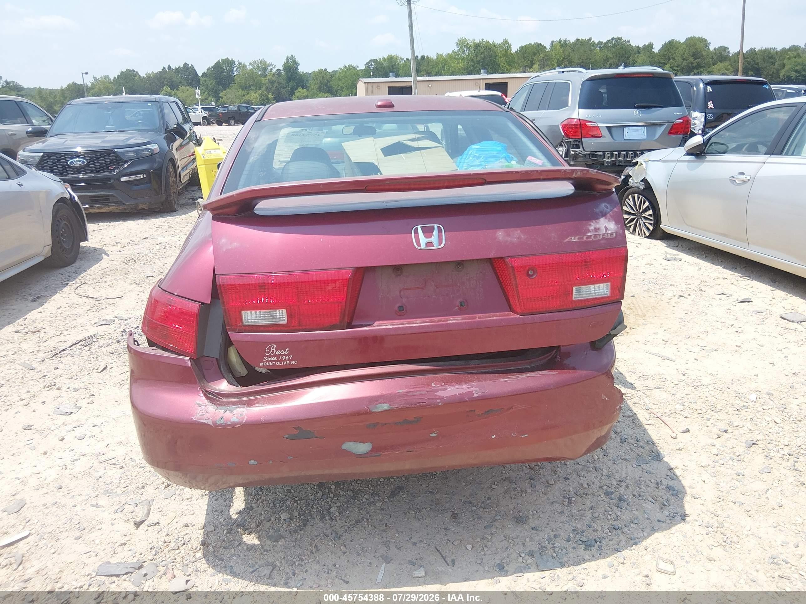 2005 Honda Accord 2.4 Ex Красный vin: 1HGCM56785A082212