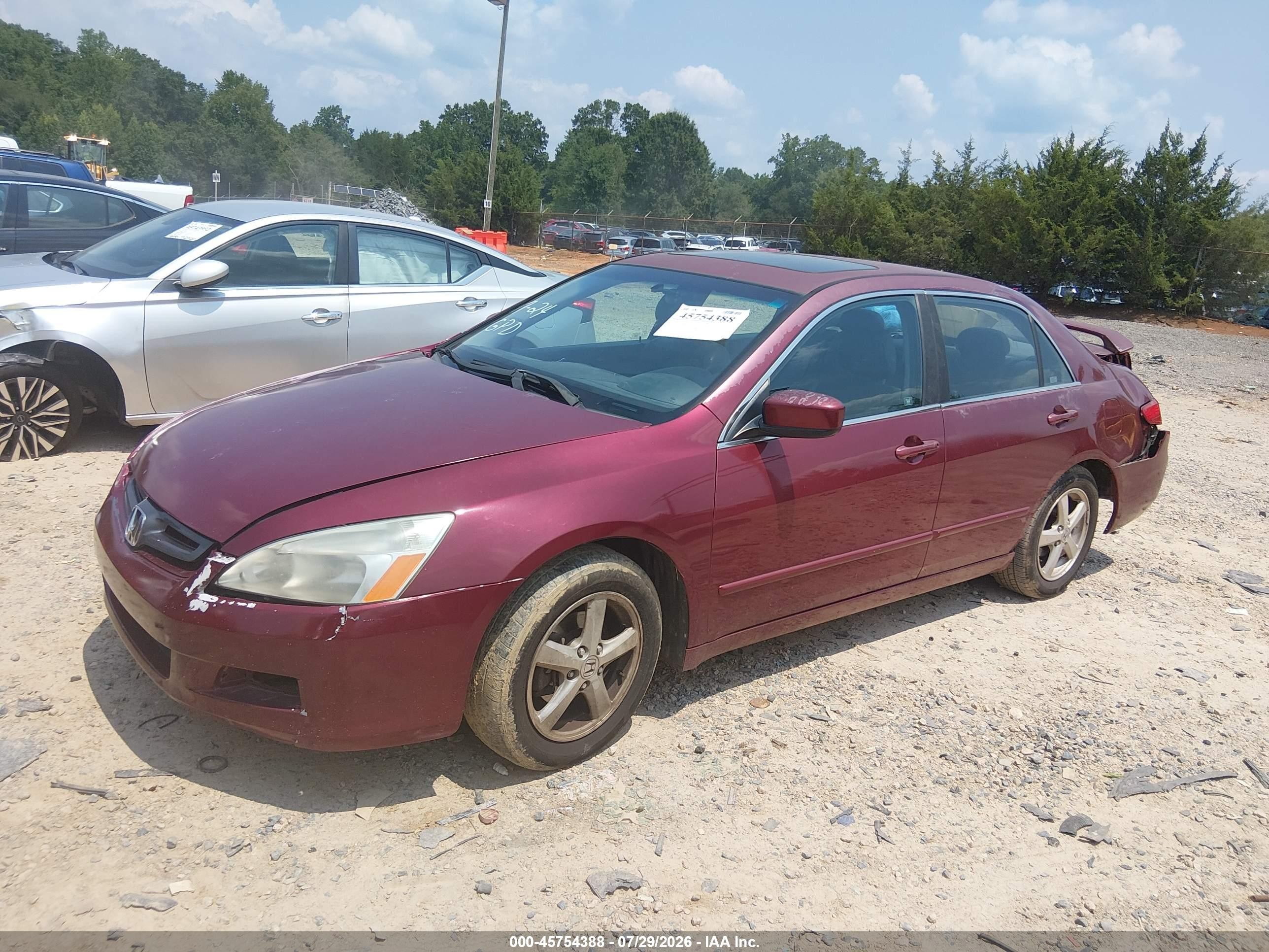2005 Honda Accord 2.4 Ex Red vin: 1HGCM56785A082212