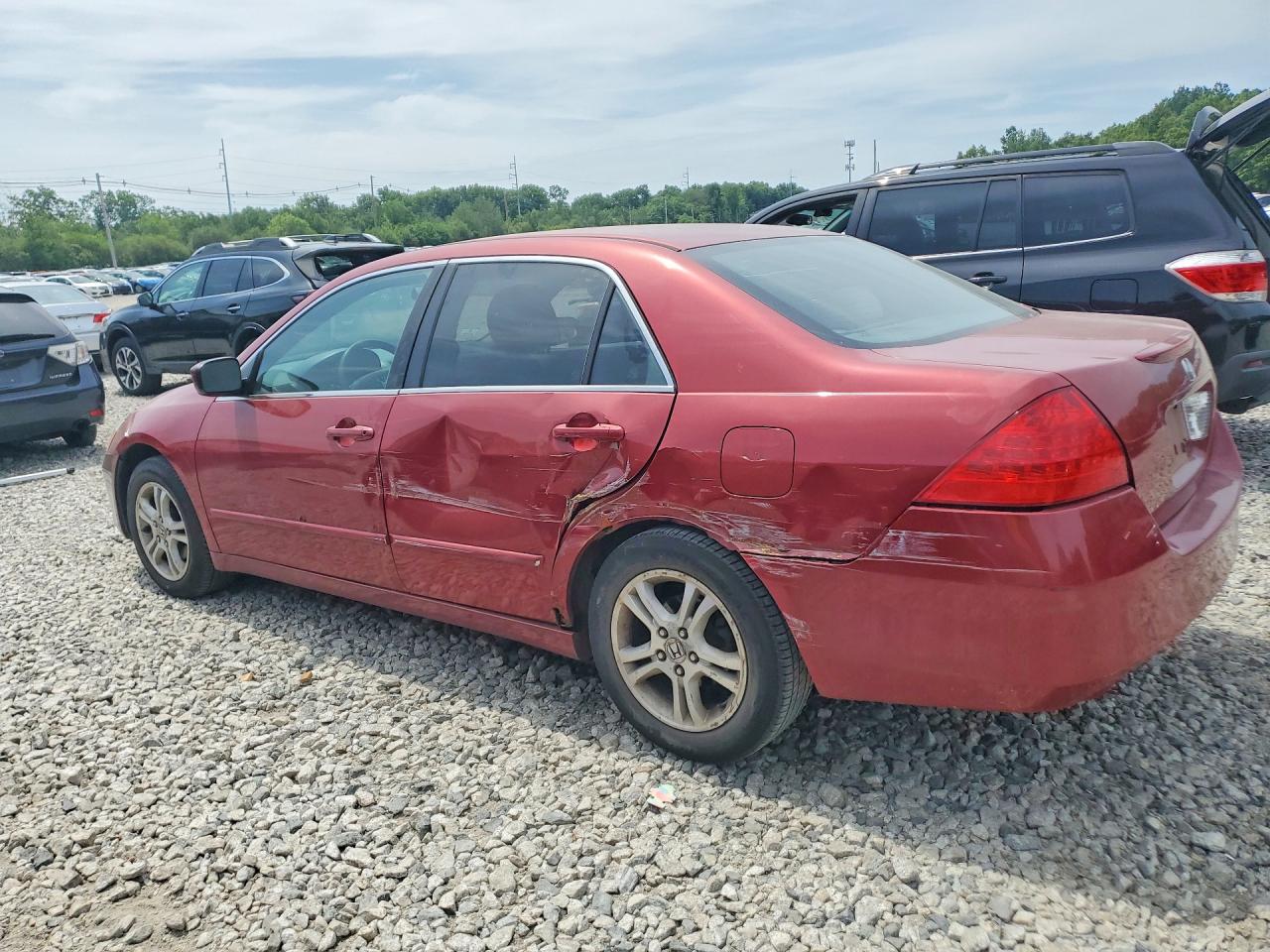 2007 Honda Accord Ex Красный vin: 1HGCM56787A022000