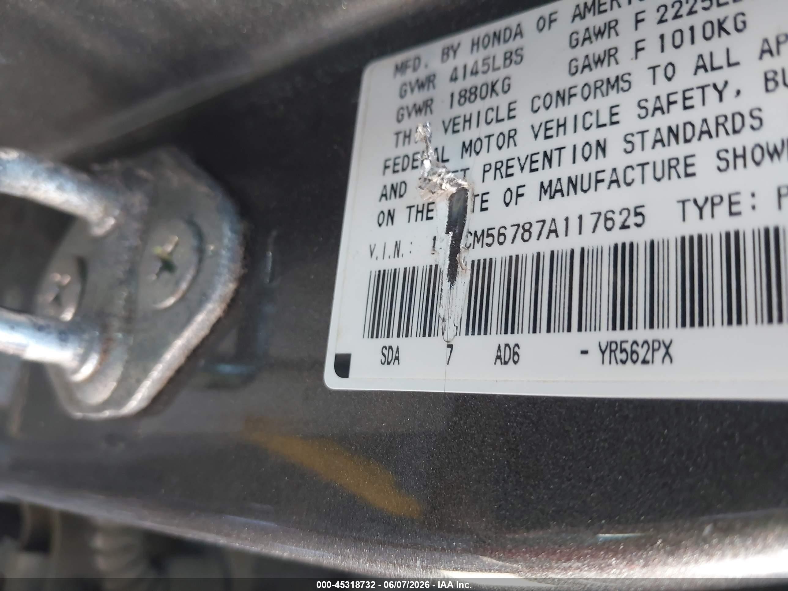 2007 Honda Accord 2.4 Ex Gray vin: 1HGCM56787A117625