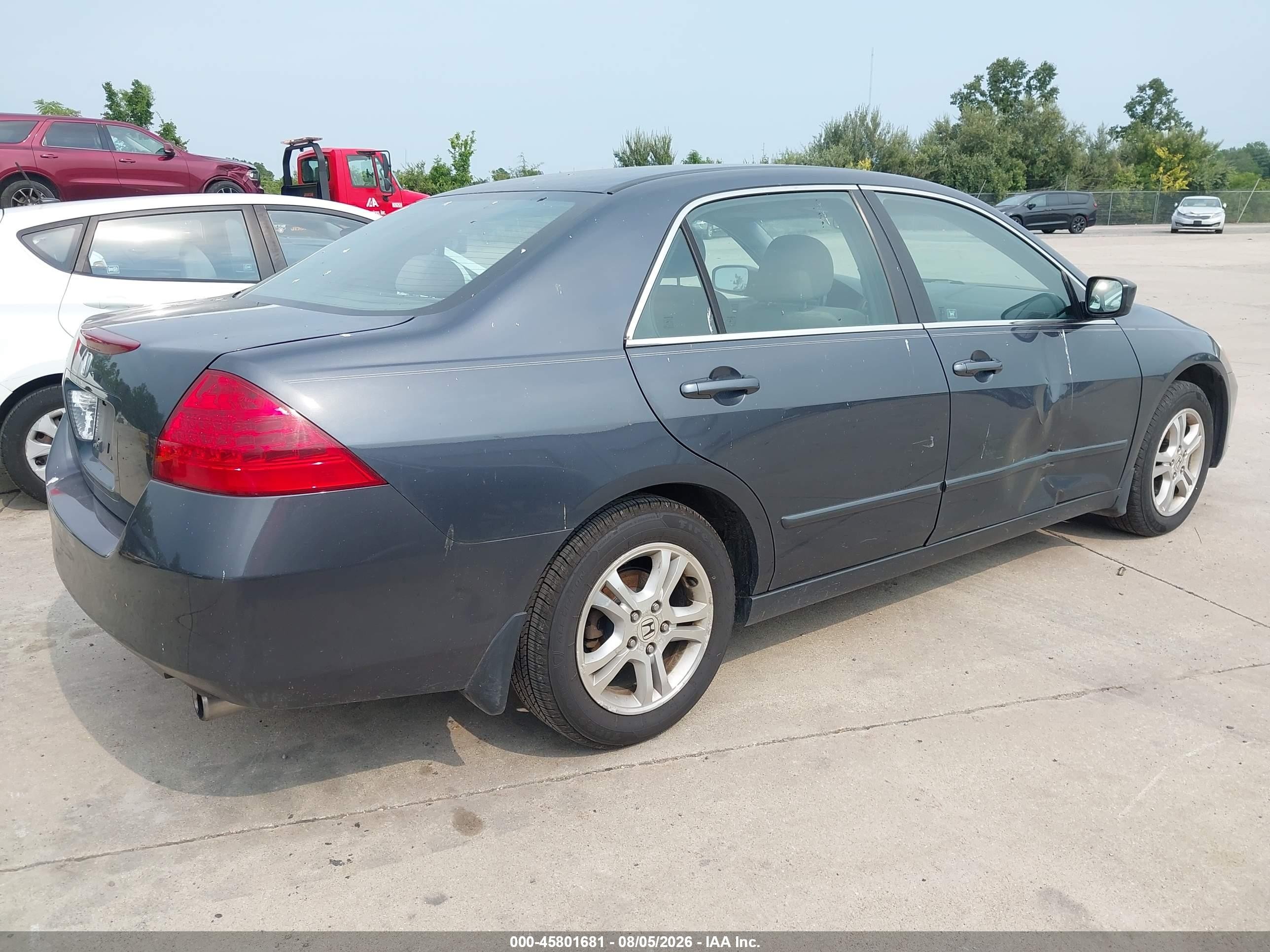 2007 Honda Accord 2.4 Ex Синий vin: 1HGCM56787A177002