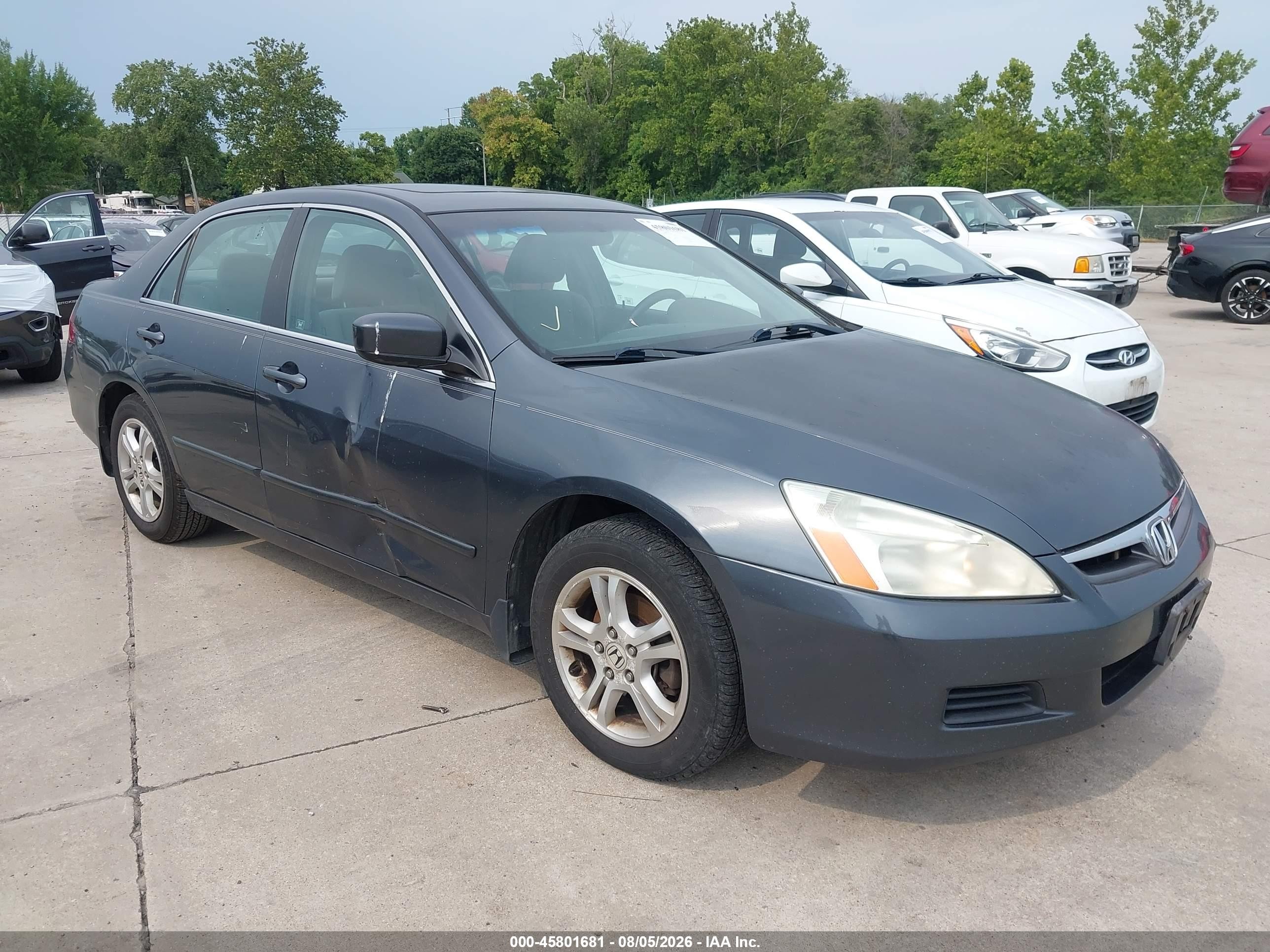 2007 Honda Accord 2.4 Ex Синий vin: 1HGCM56787A177002