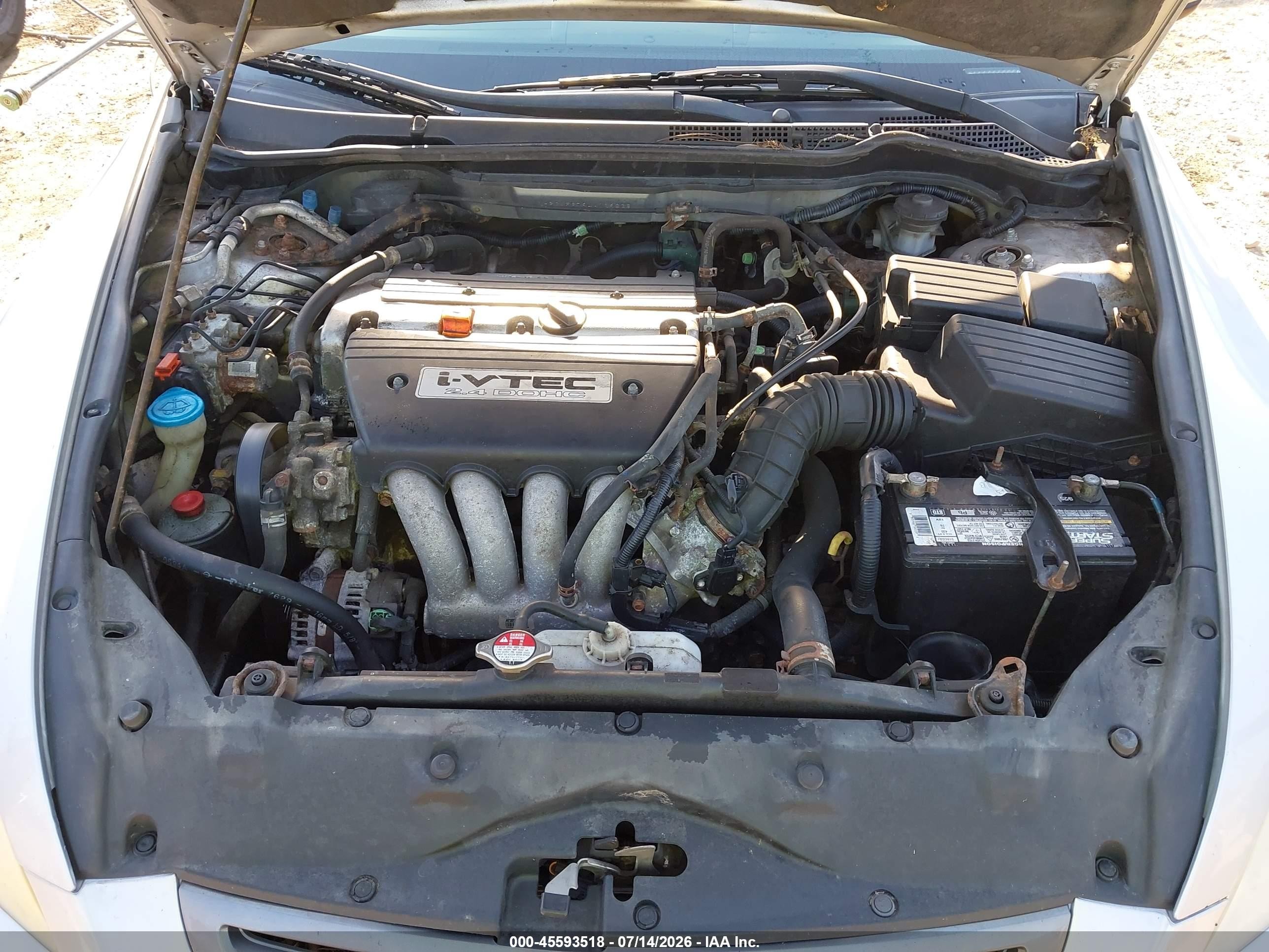 2004 Honda Accord 2.4 Ex Серебряный vin: 1HGCM56794A109836