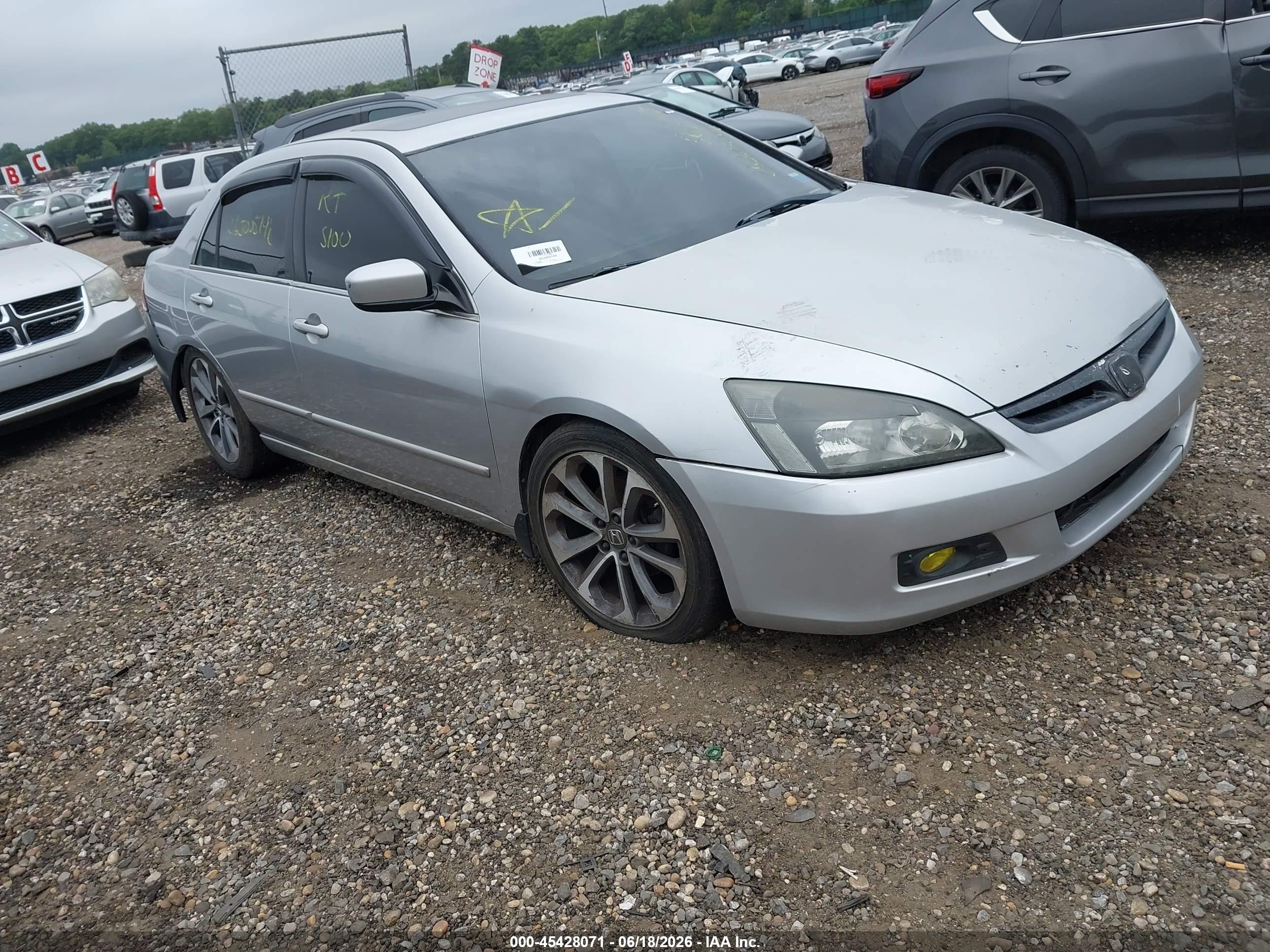 2007 Honda Accord 2.4 Ex Gray vin: 1HGCM56797A132232