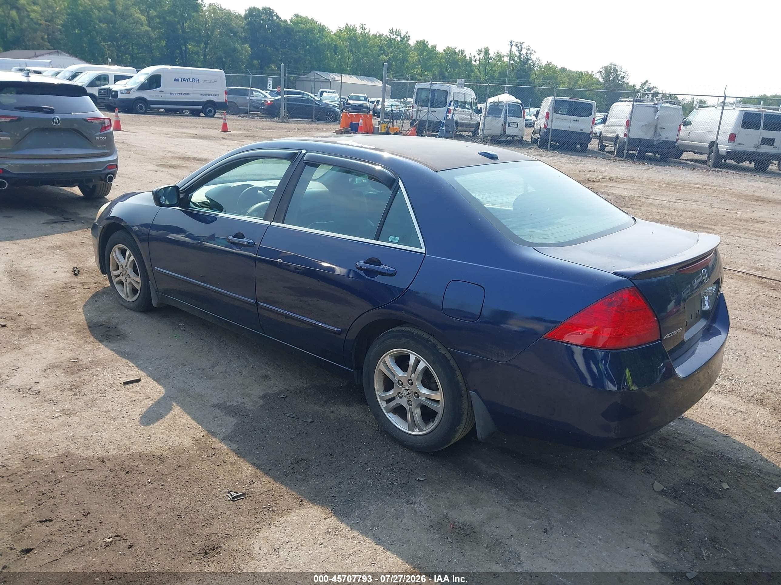 2006 Honda Accord 2.4 Ex Blue vin: 1HGCM567X6A040982