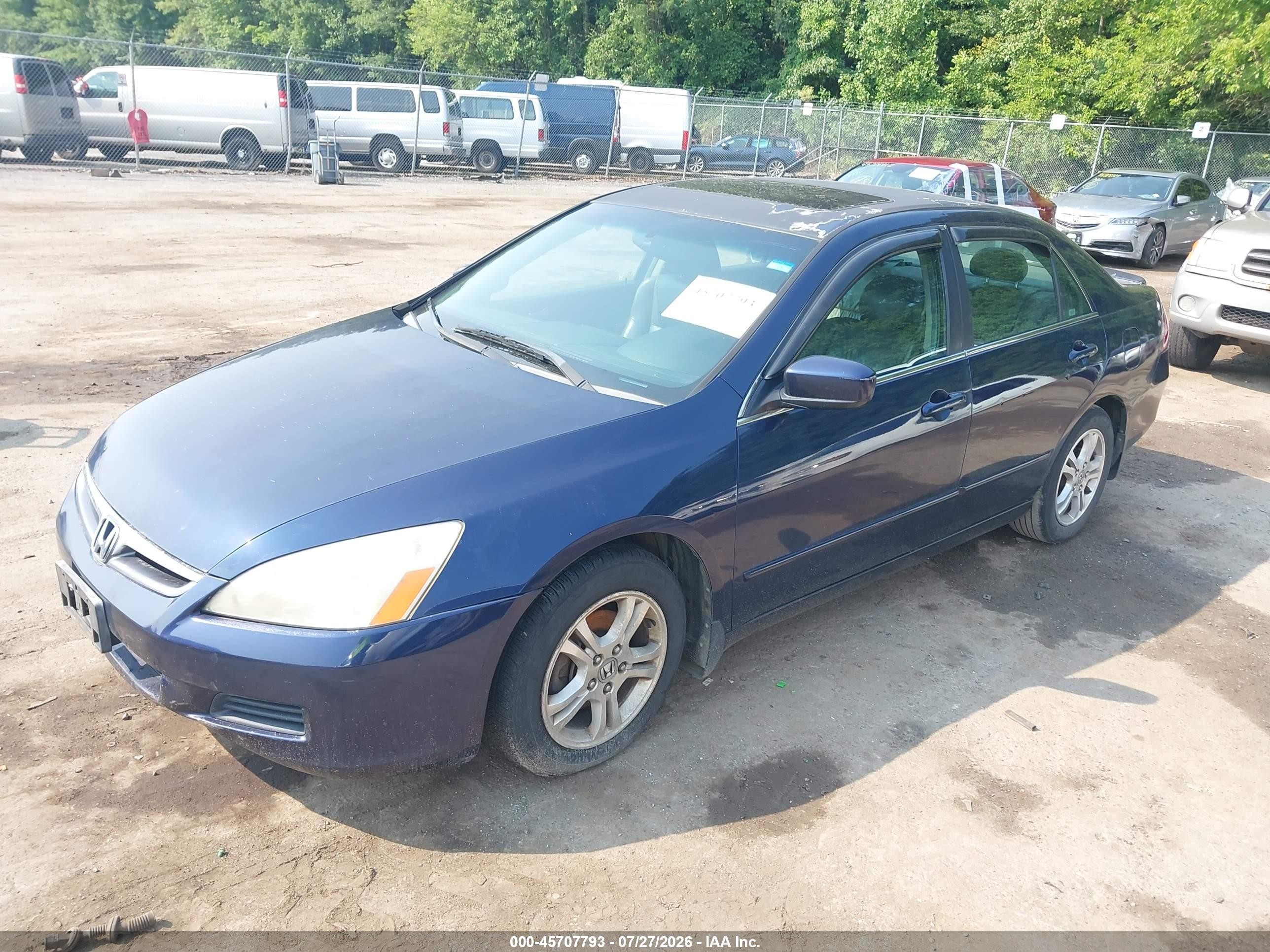 2006 Honda Accord 2.4 Ex Blue vin: 1HGCM567X6A040982