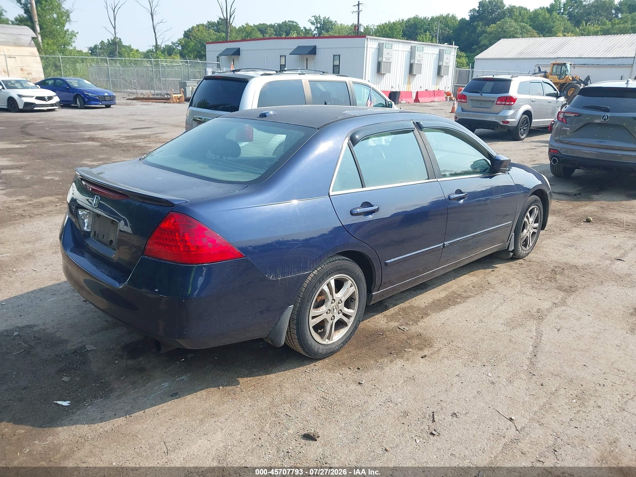 2006 Honda Accord 2.4 Ex Blue vin: 1HGCM567X6A040982