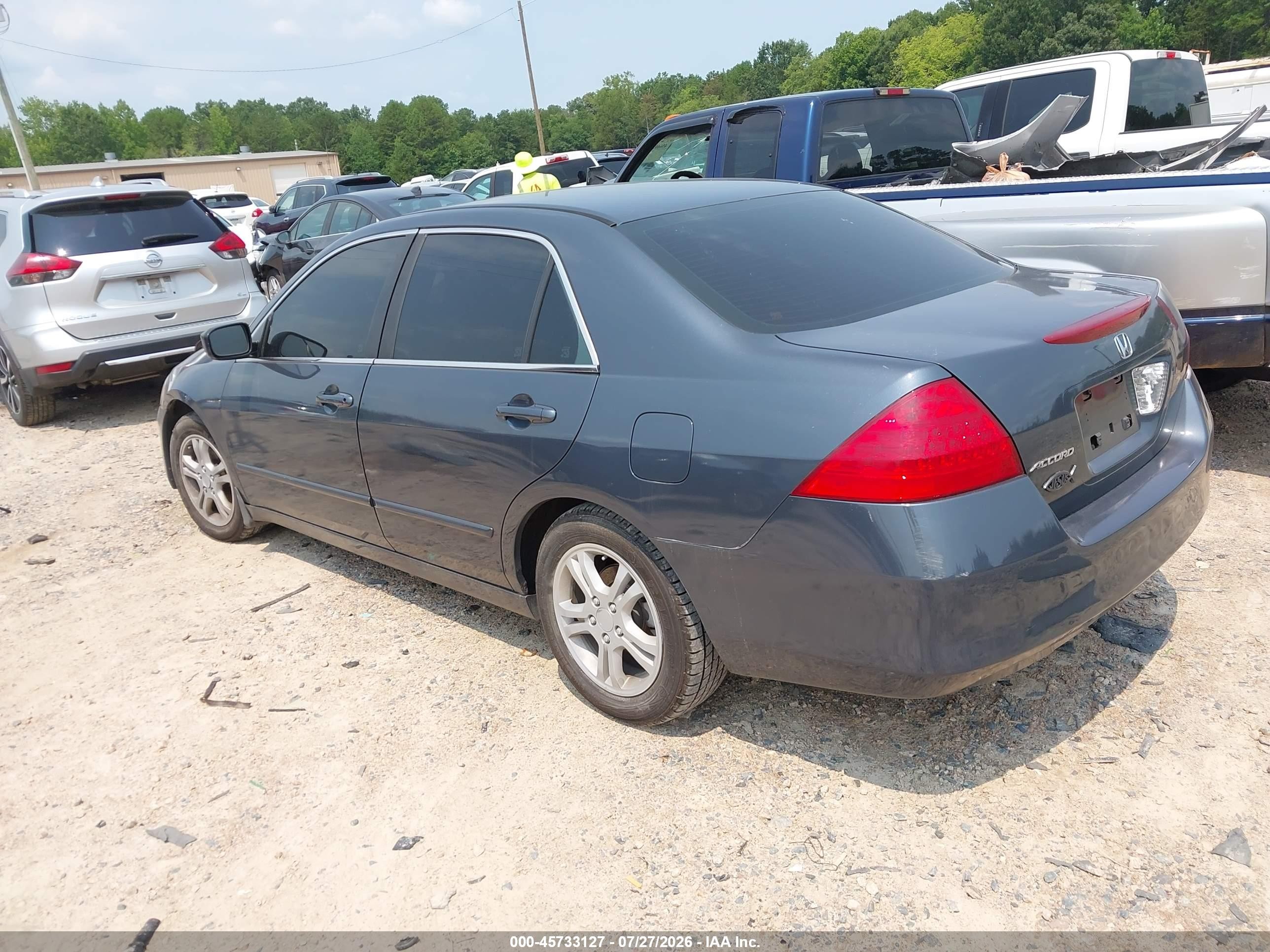 2006 Honda Accord 2.4 Ex Синий vin: 1HGCM567X6A110626