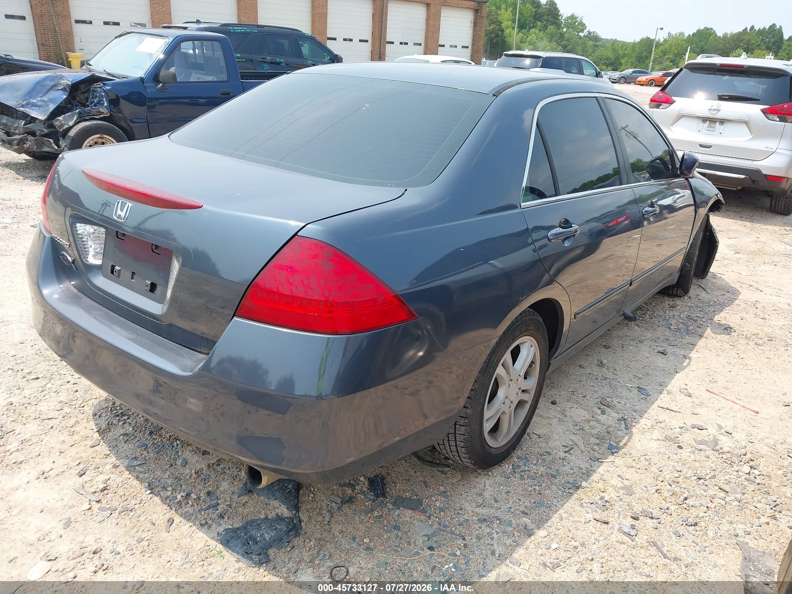 2006 Honda Accord 2.4 Ex Синий vin: 1HGCM567X6A110626