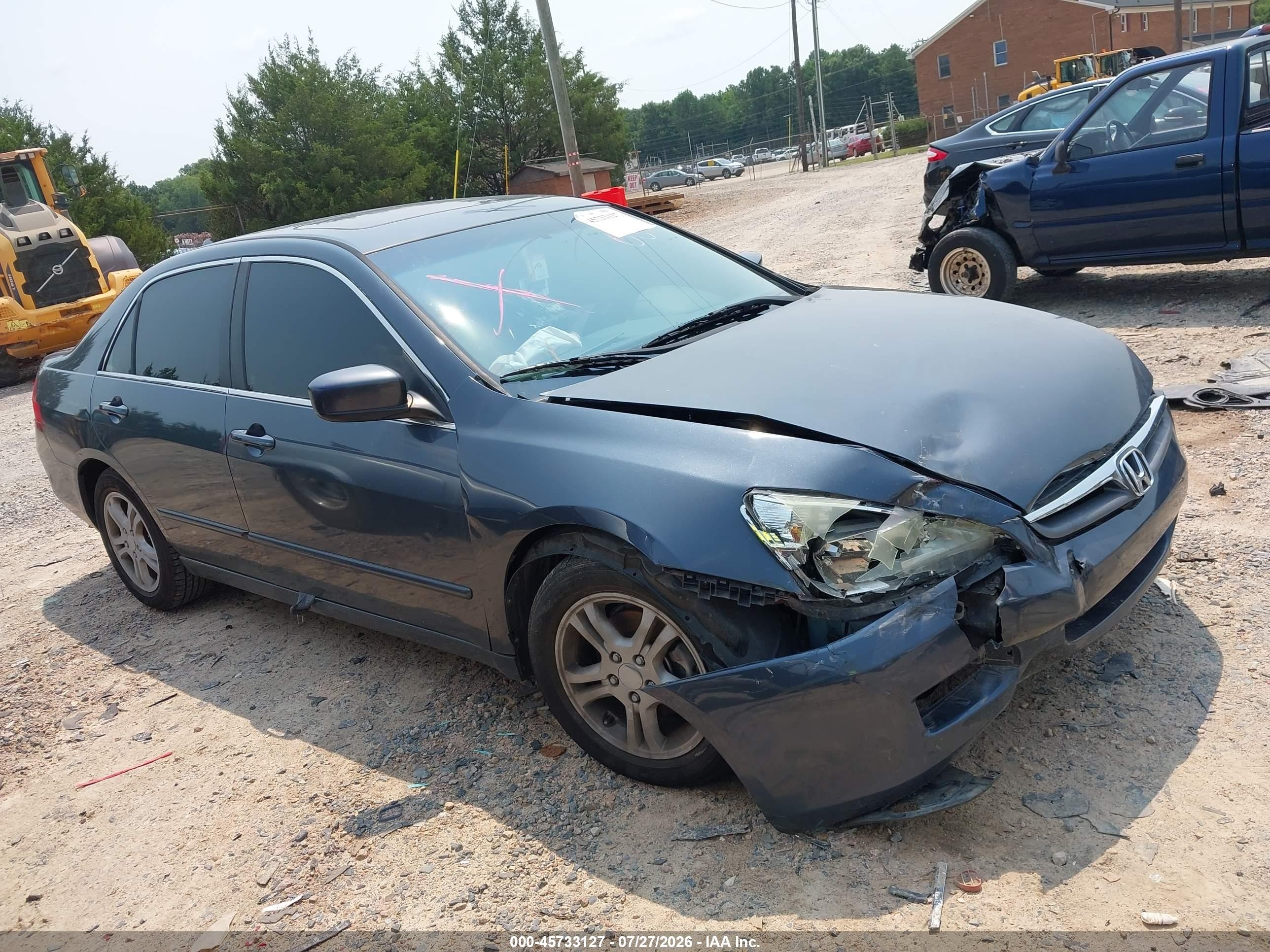 2006 Honda Accord 2.4 Ex Синий vin: 1HGCM567X6A110626