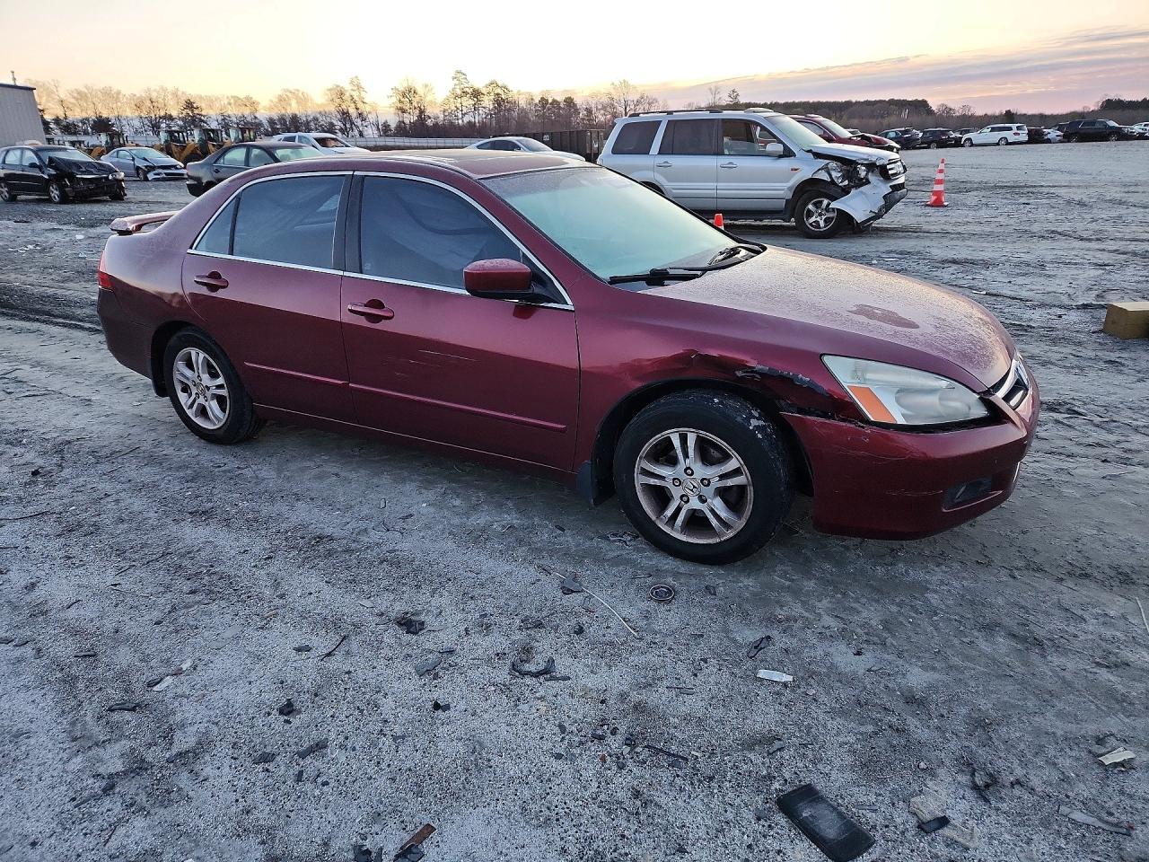 2006 Honda Accord Red vin: 1HGCM567X6A159034