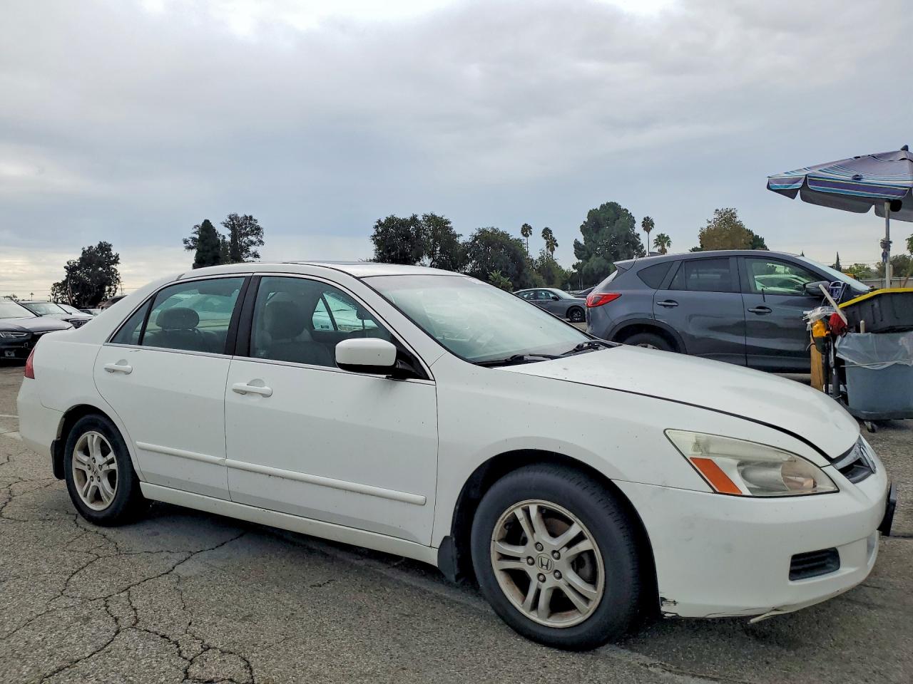 2007 Honda Accord Ex White vin: 1HGCM567X7A032530