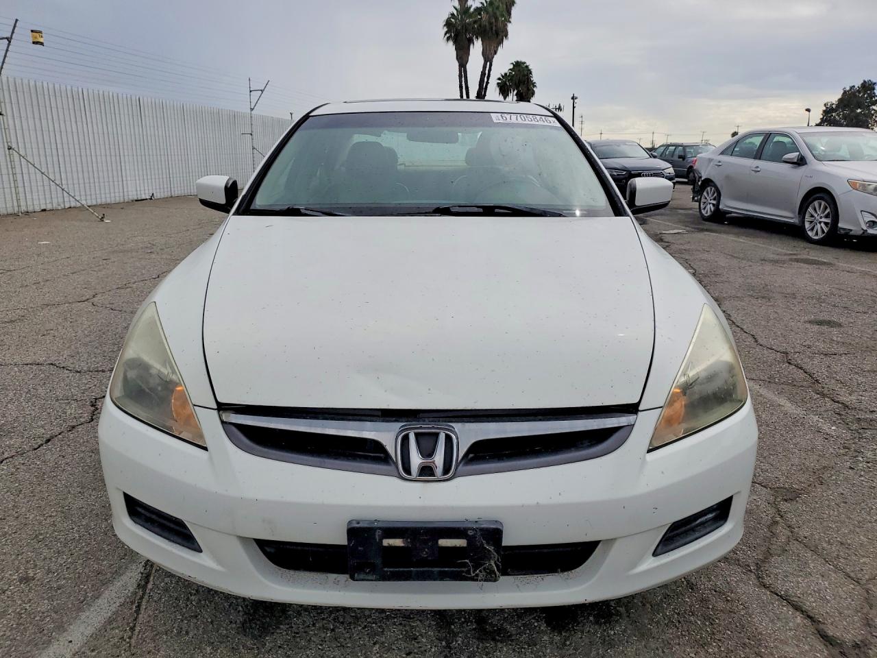 2007 Honda Accord Ex White vin: 1HGCM567X7A032530